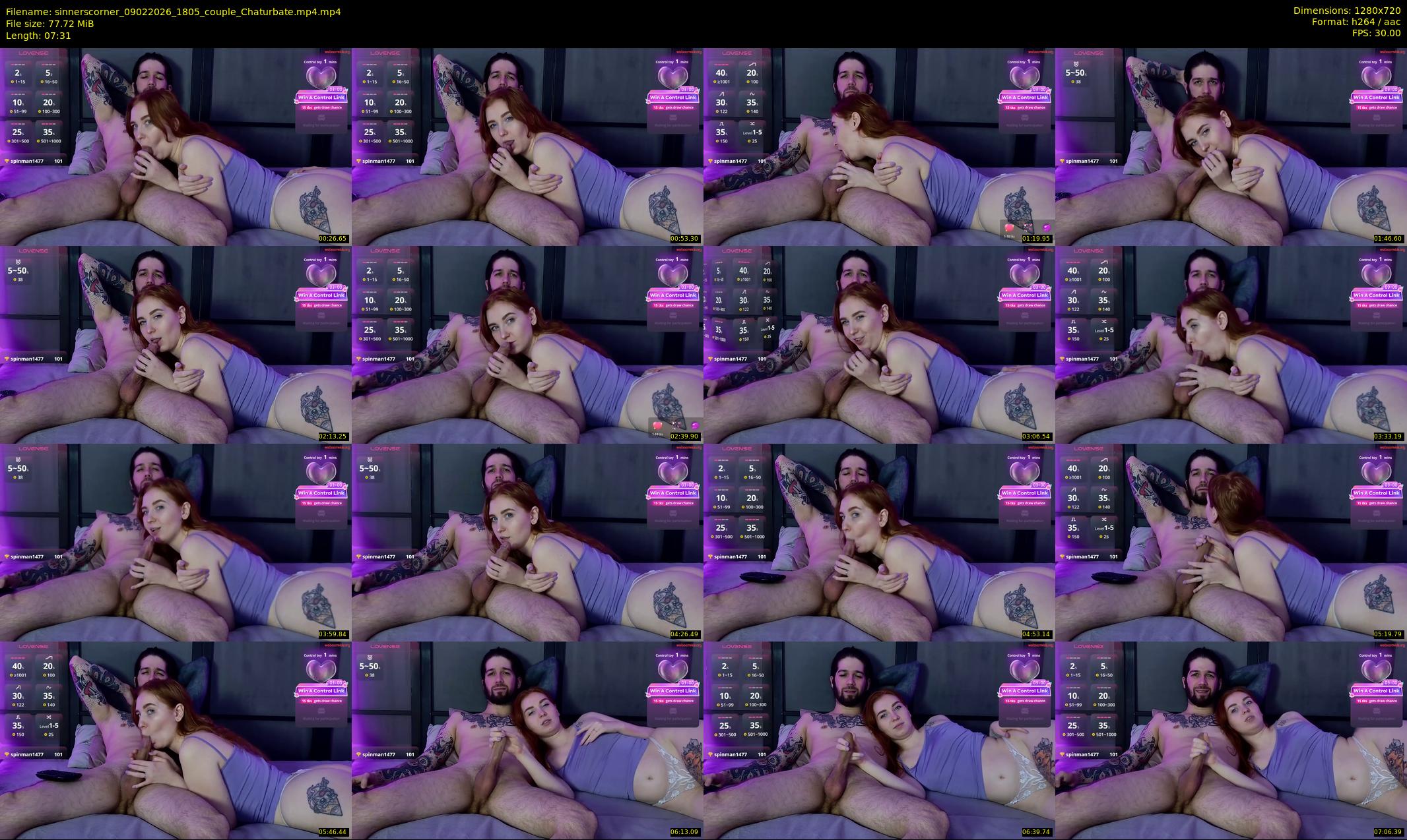 sinnerscorner — 8 minute Chaturbate couple cam show recording, 720p, Feb 9, 2026