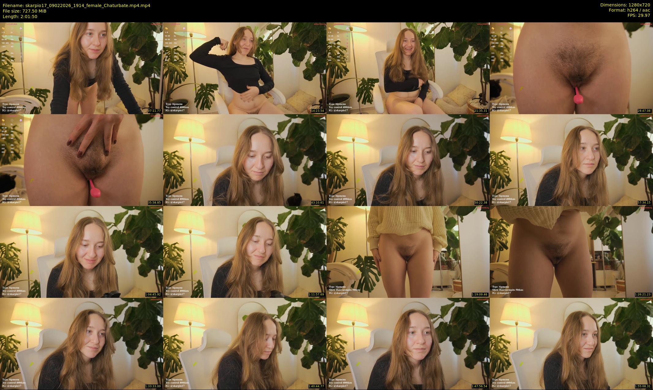 skarpio17 — 122 minute Chaturbate female cam show recording, 720p, Feb 9, 2026