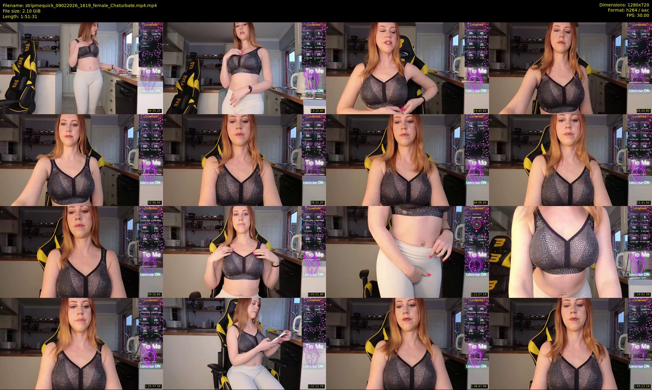 stripmequick — 112 minute Chaturbate female cam show recording, 720p, Feb 9, 2026