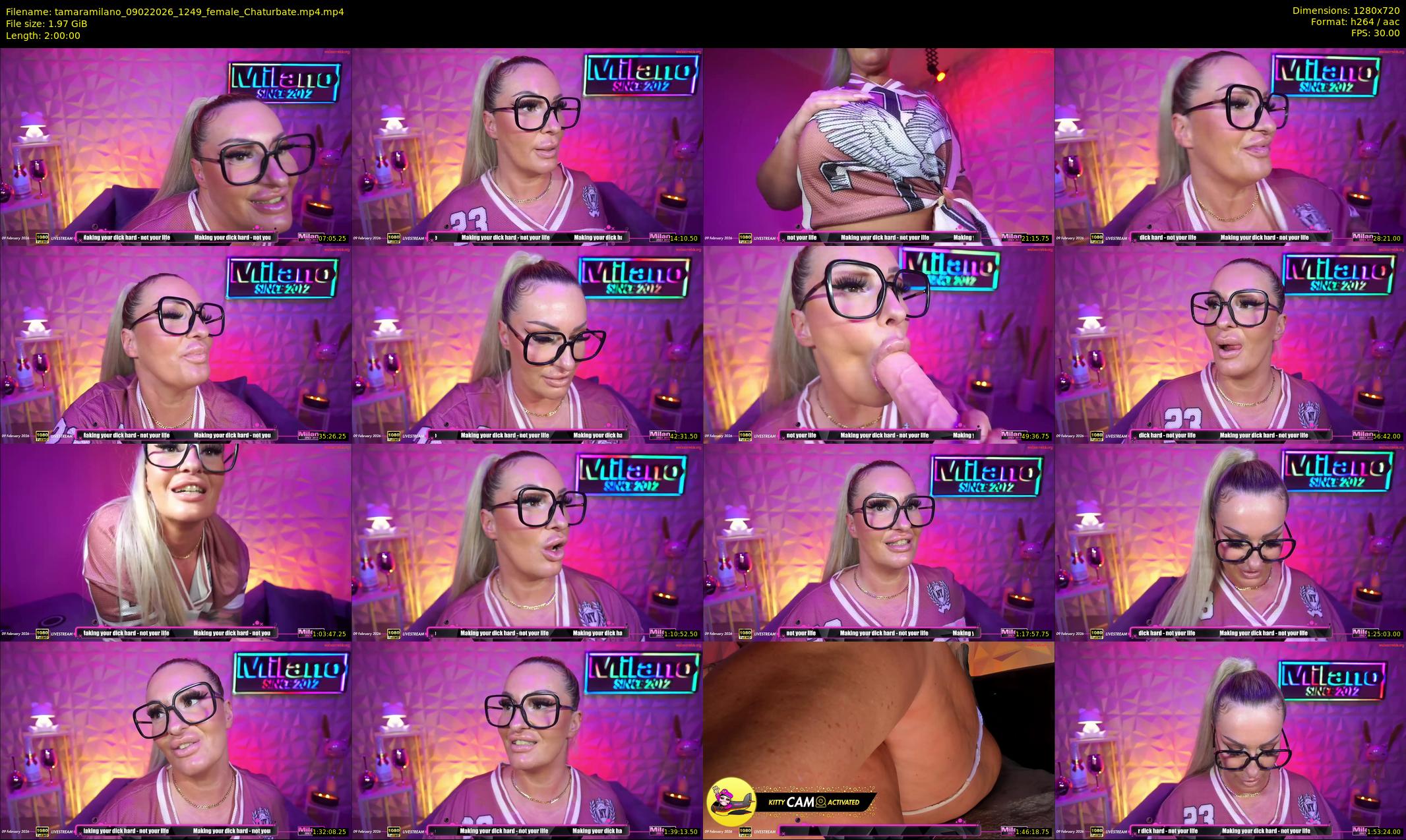 tamaramilano — 120 minute Chaturbate female cam show recording, 720p, Feb 9, 2026