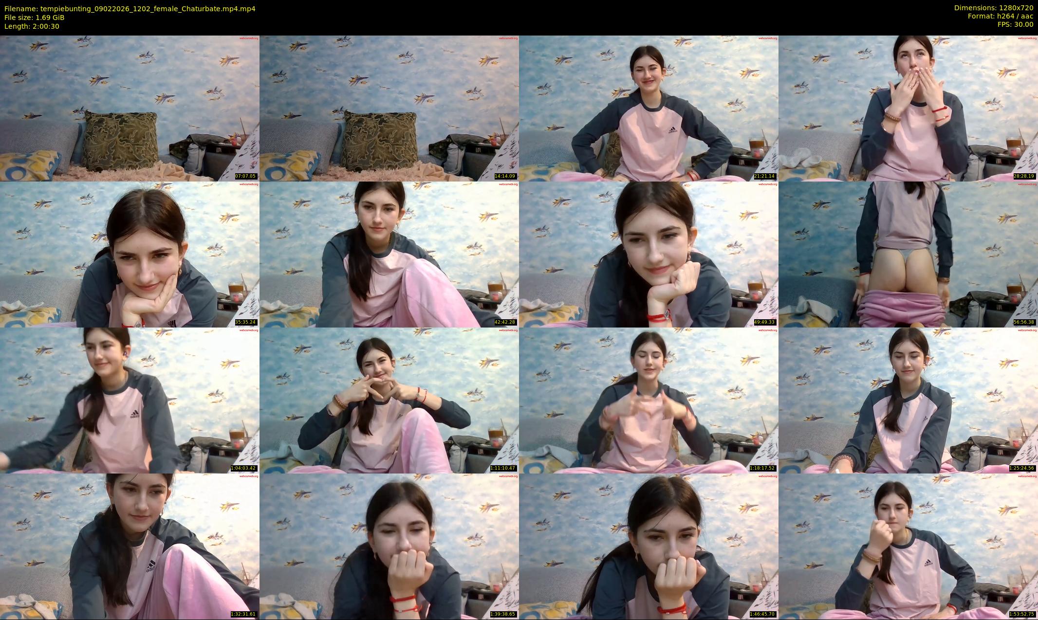tempiebunting — 121 minute Chaturbate female cam show recording, 720p, Feb 9, 2026