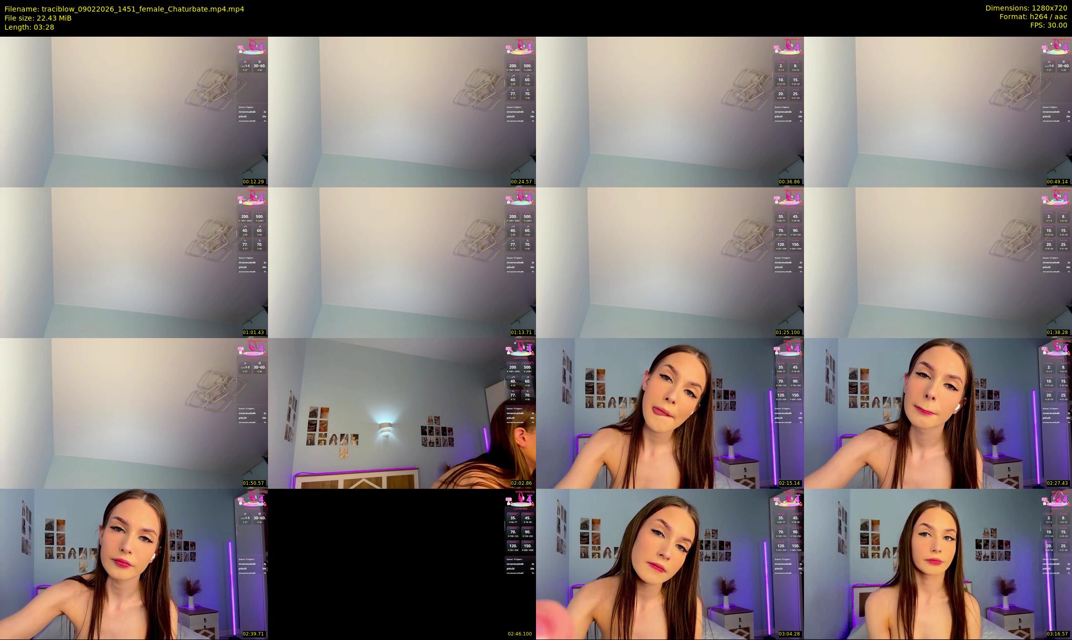 traciblow — 4 minute Chaturbate female cam show recording, 720p, Feb 9, 2026