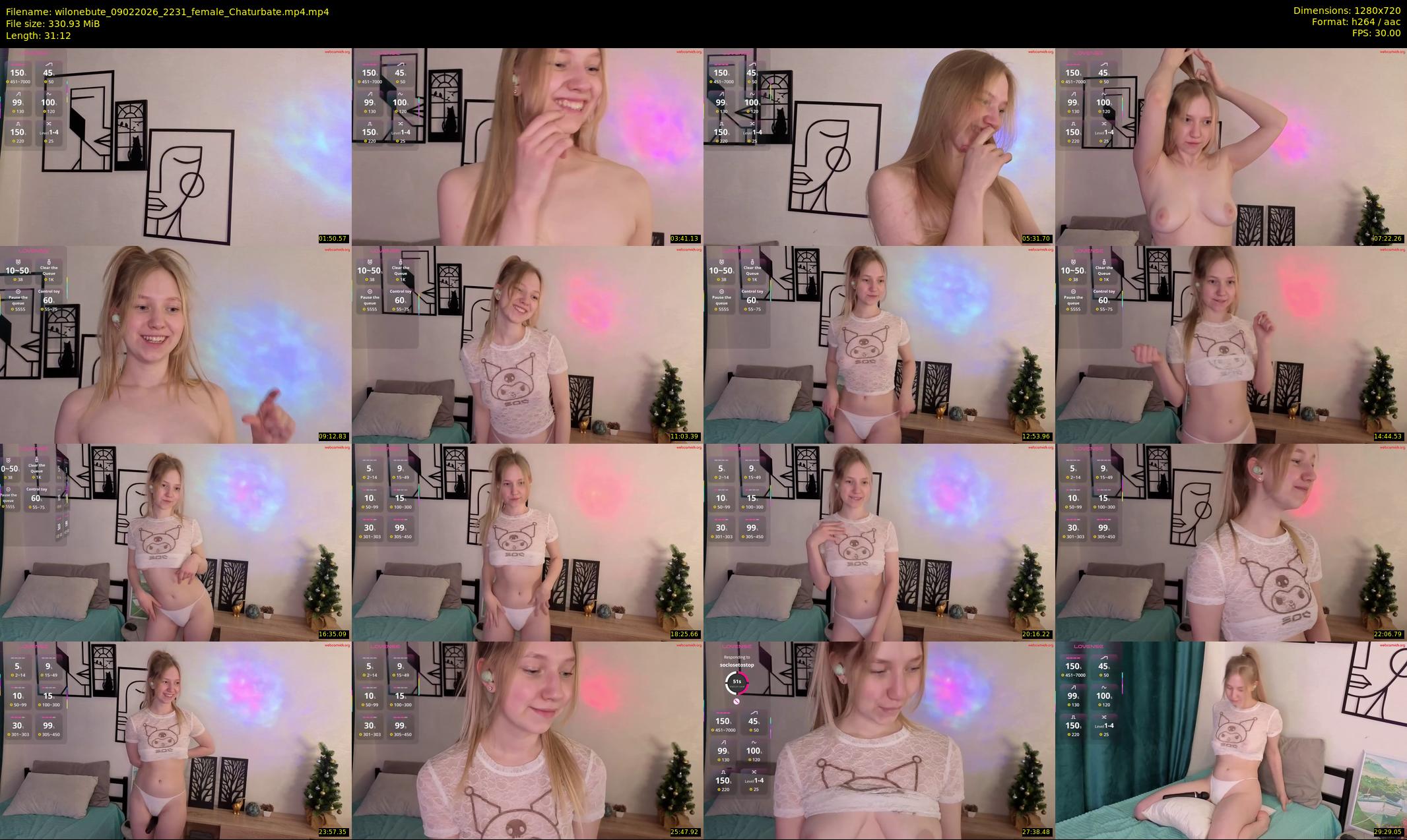 wilonebute — 32 minute Chaturbate female cam show recording, 720p, Feb 9, 2026