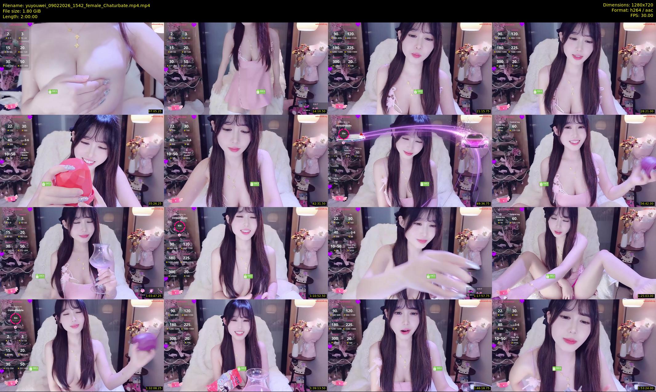 yuyouwei — 120 minute Chaturbate female cam show recording, 720p, Feb 9, 2026