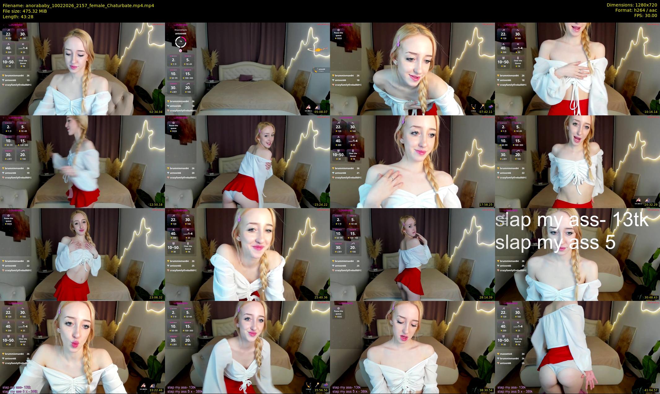 anorababy — 44 minute Chaturbate female cam show recording, 720p, Feb 10, 2026