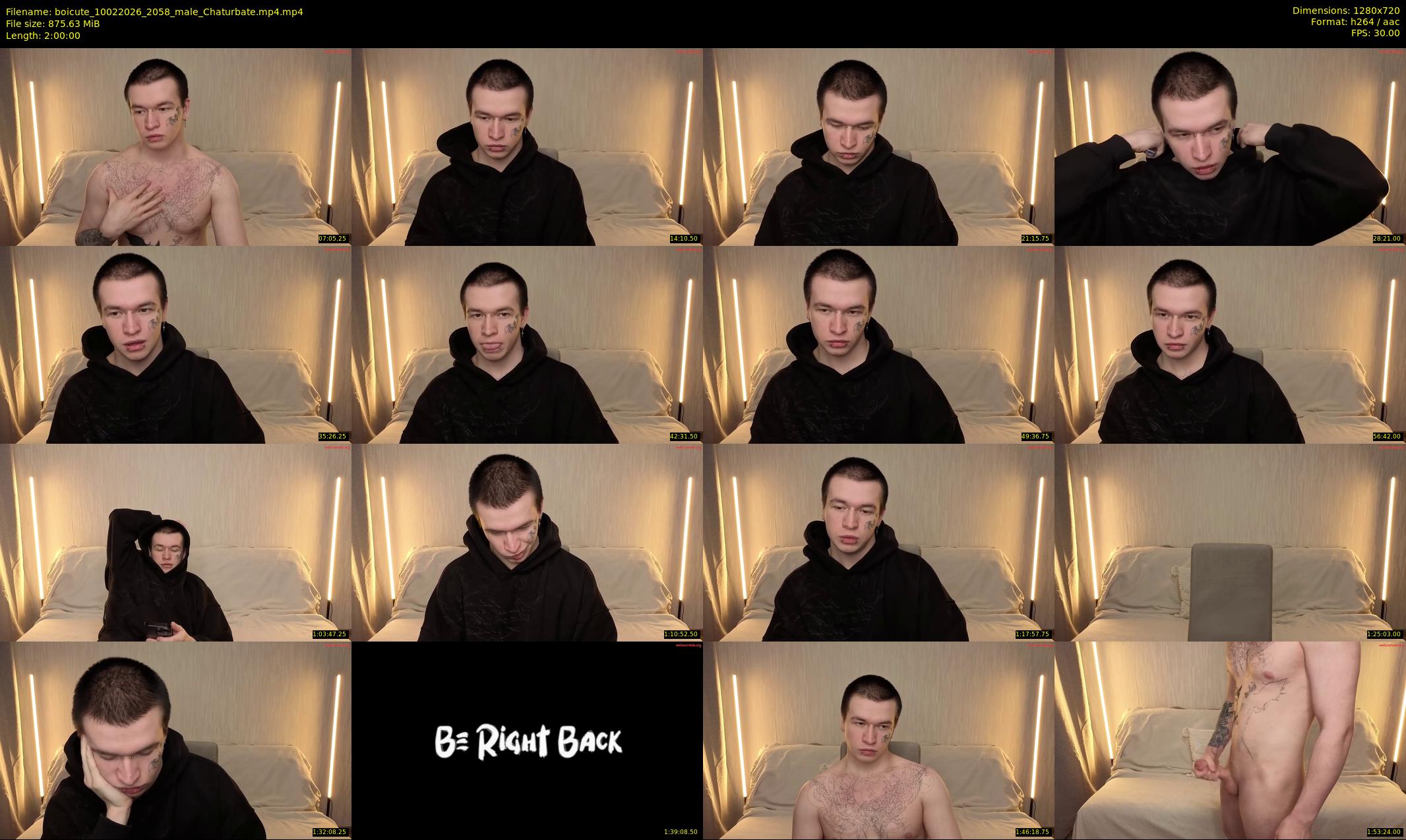 boicute — 120 minute Chaturbate male cam show recording, 720p, Feb 10, 2026