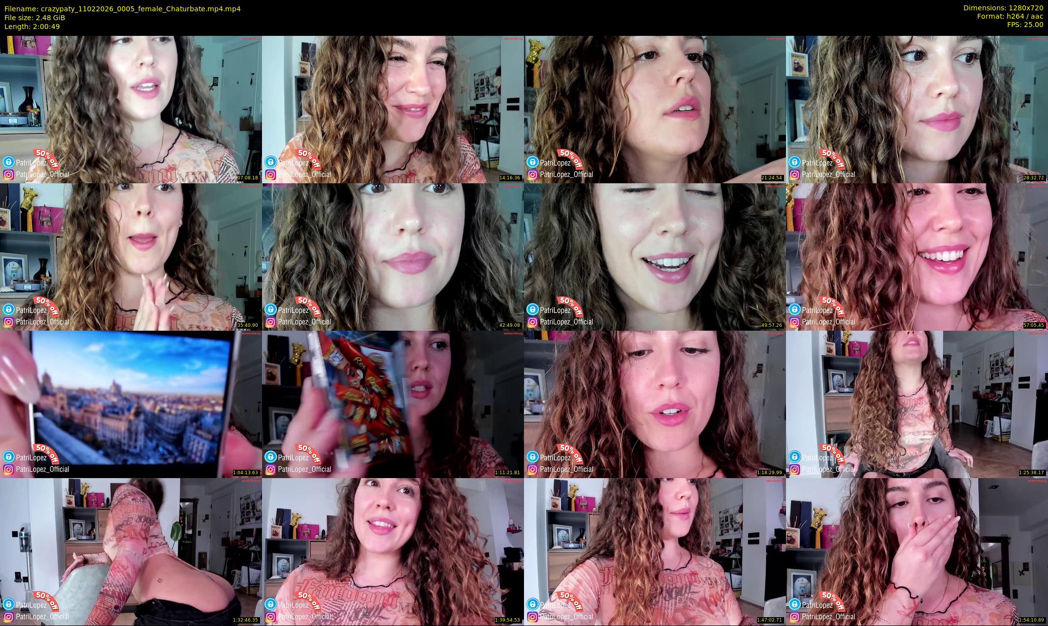 crazypaty — 121 minute Chaturbate female cam show recording, 720p, Feb 11, 2026