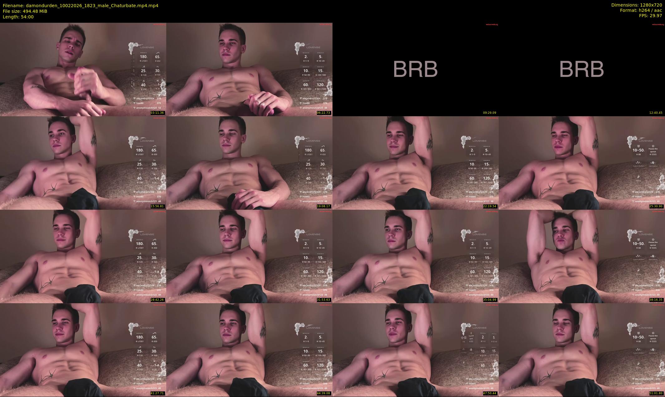 damondurden — 54 minute Chaturbate male cam show recording, 720p, Feb 10, 2026