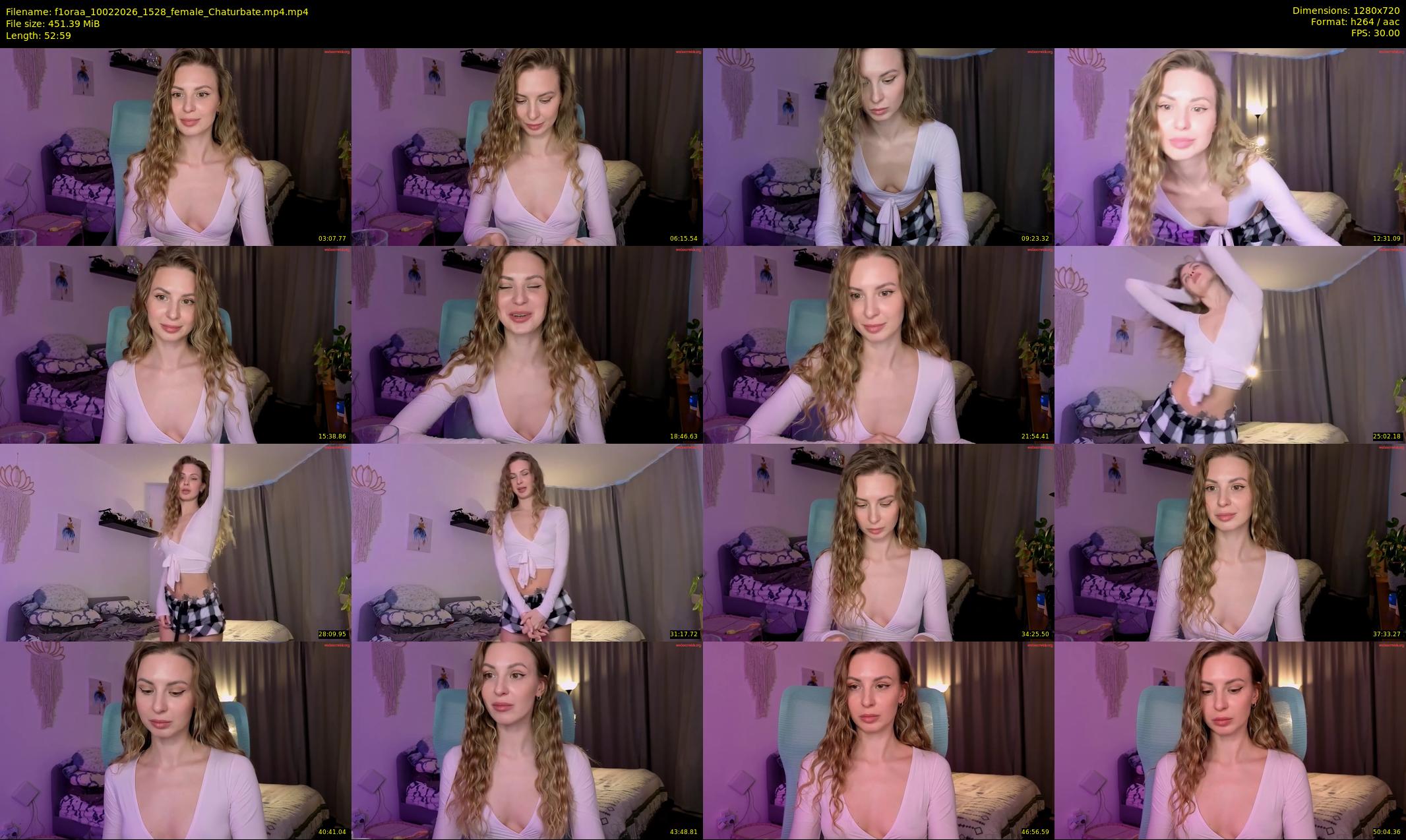 f1oraa — 53 minute Chaturbate female cam show recording, 720p, Feb 10, 2026