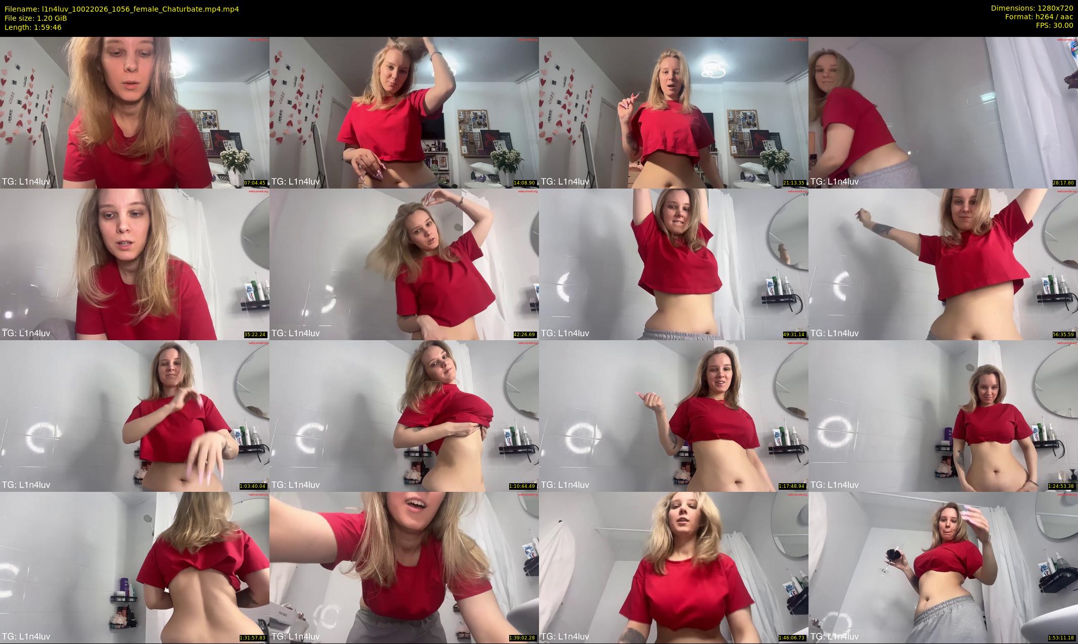 l1n4luv — 120 minute Chaturbate female cam show recording, 720p, Feb 10, 2026