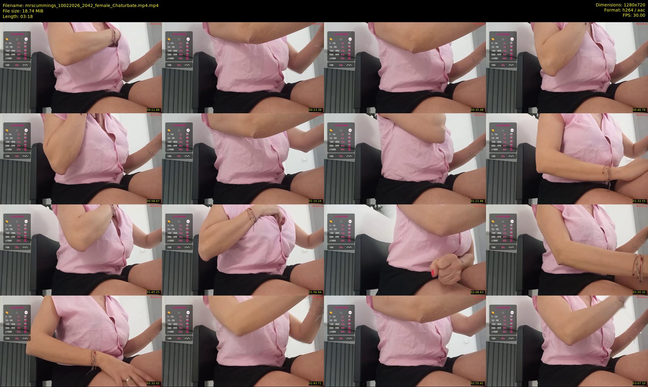 mrscummings — 4 minute Chaturbate female cam show recording, 720p, Feb 10, 2026