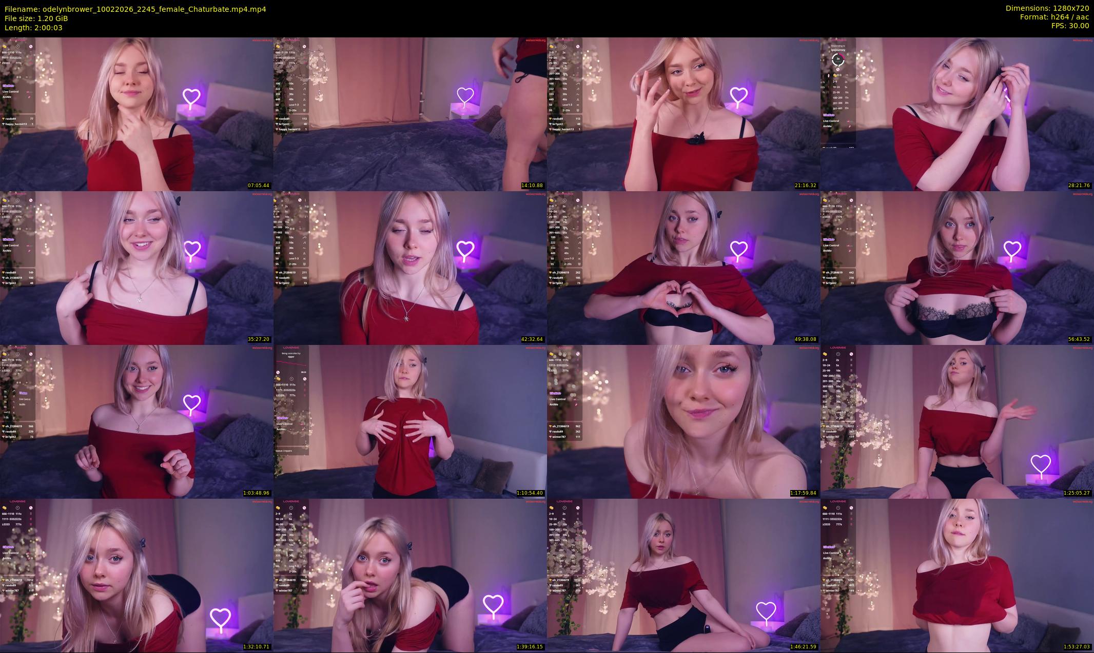 odelynbrower — 121 minute Chaturbate female cam show recording, 720p, Feb 10, 2026