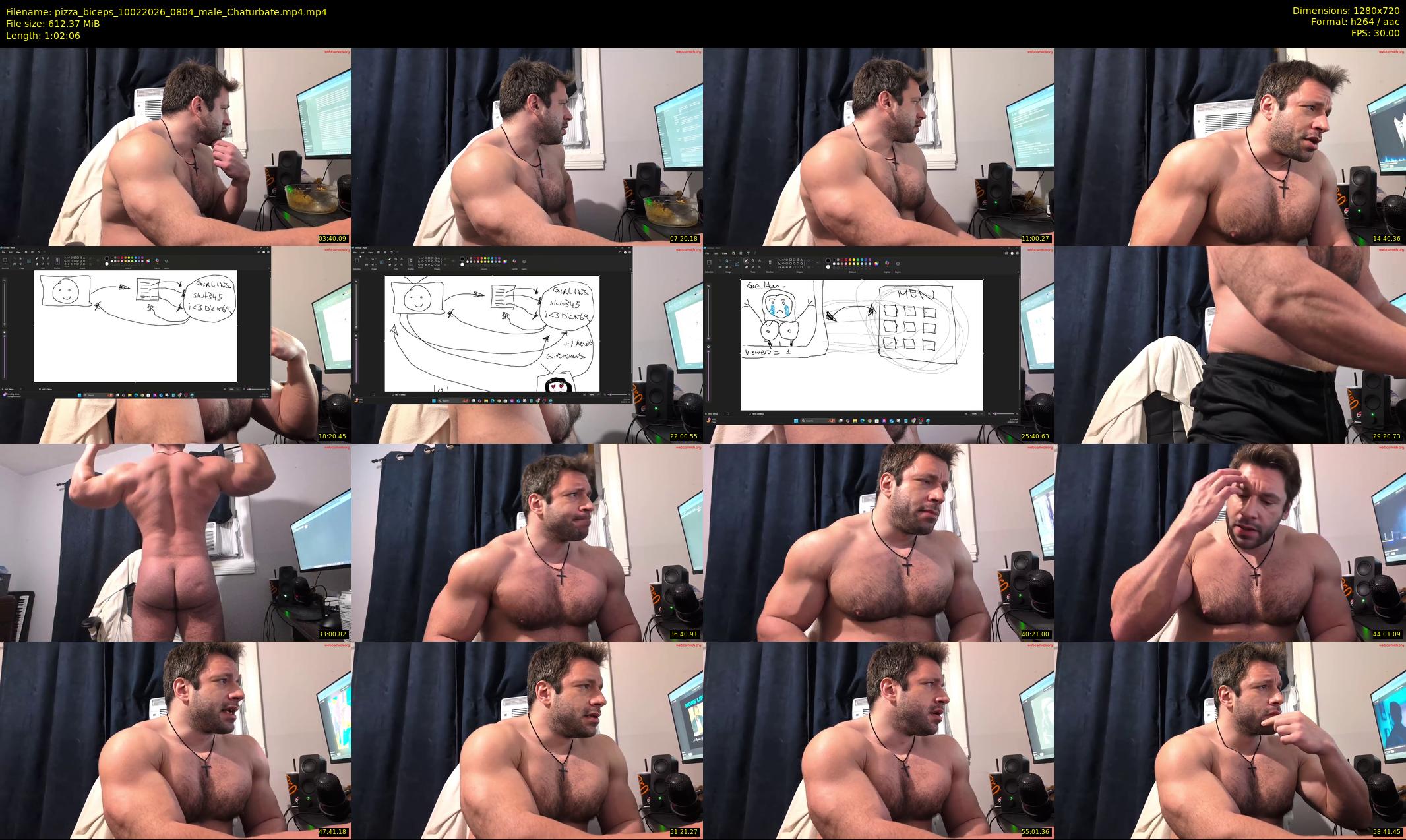pizza_biceps — 63 minute Chaturbate male cam show recording, 720p, Feb 10, 2026