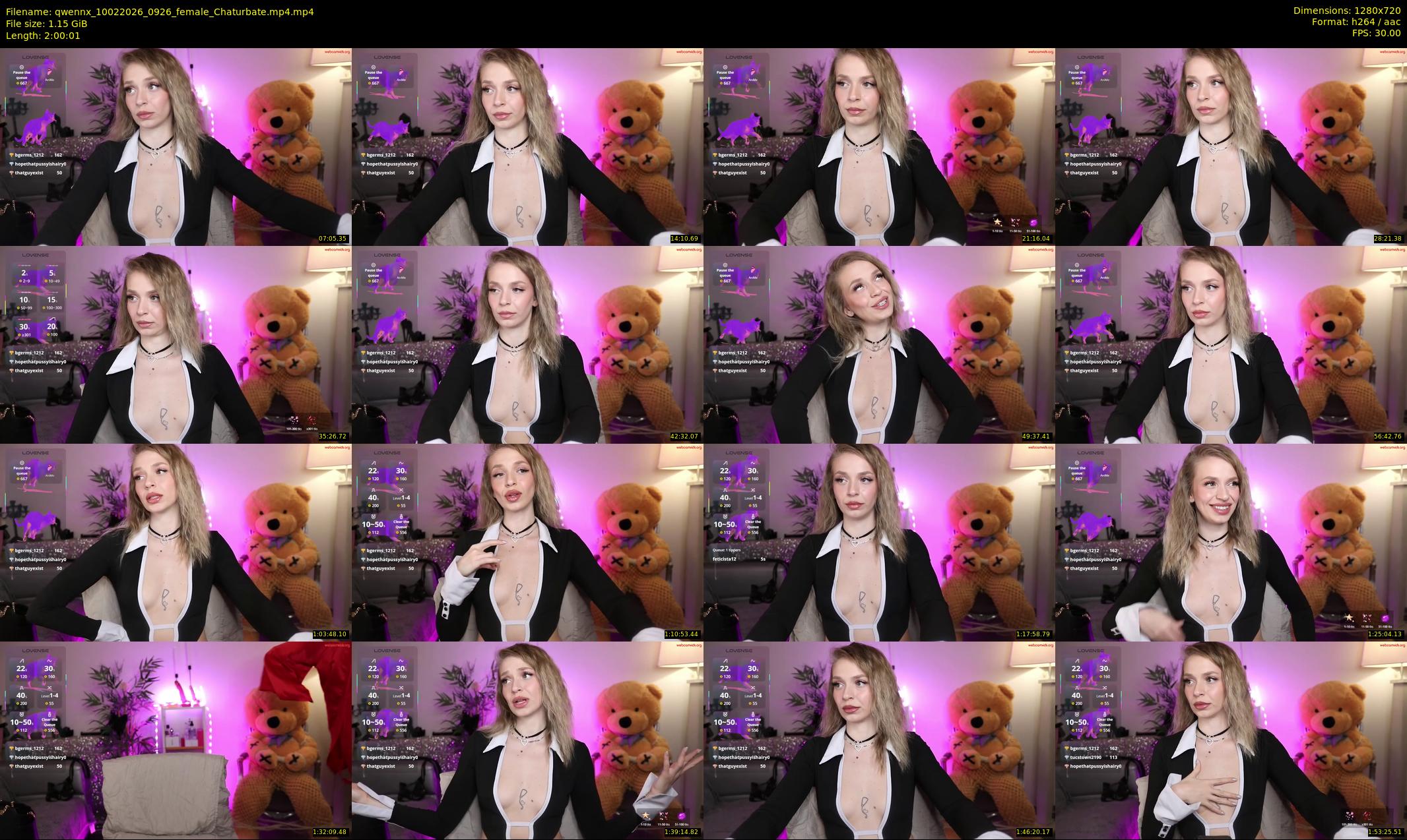 qwennx — 121 minute Chaturbate female cam show recording, 720p, Feb 10, 2026