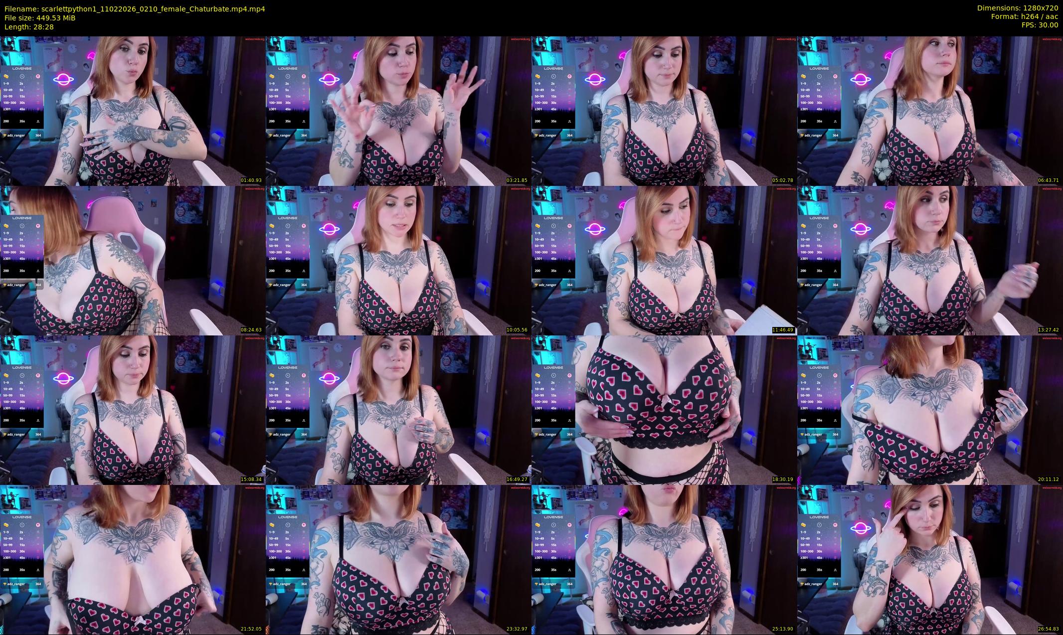 scarlettpython1 — 29 minute Chaturbate female cam show recording, 720p, Feb 11, 2026