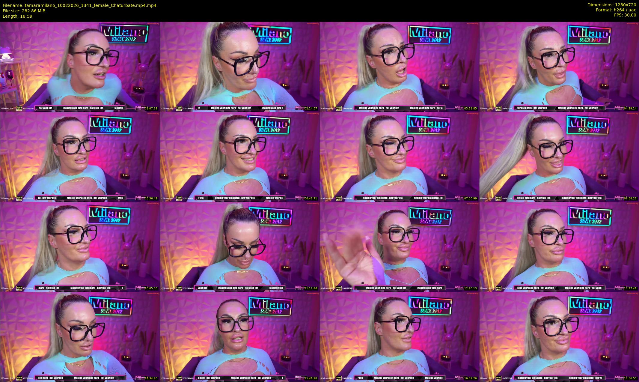 tamaramilano — 19 minute Chaturbate female cam show recording, 720p, Feb 10, 2026