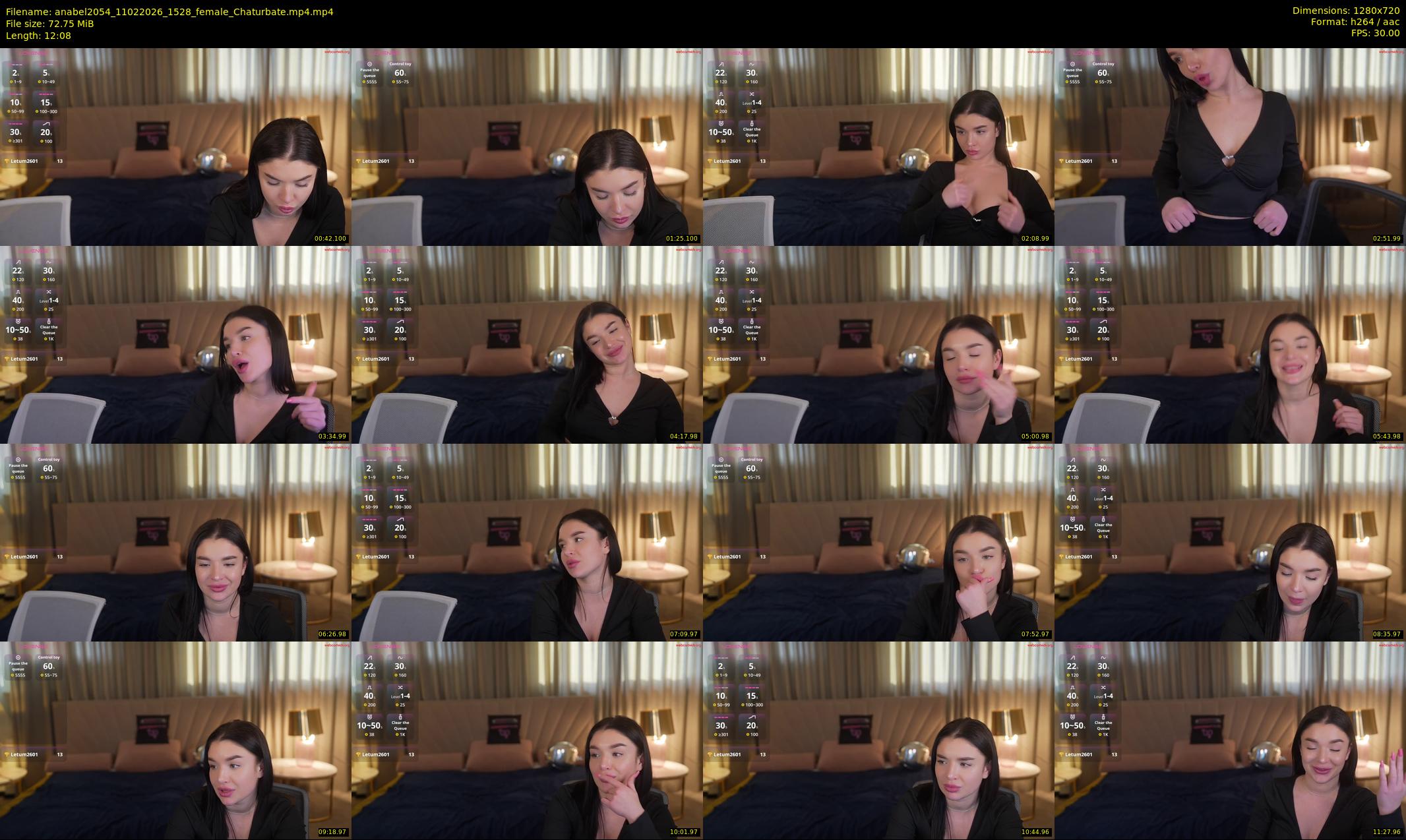 anabel2054 — 13 minute Chaturbate female cam show recording, 720p, Feb 11, 2026