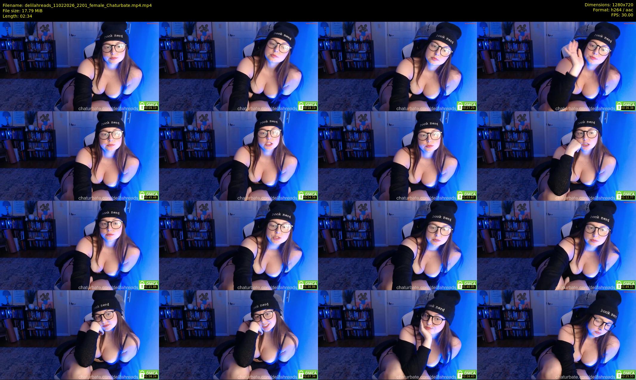 delilahreads — 3 minute Chaturbate female cam show recording, 720p, Feb 11, 2026