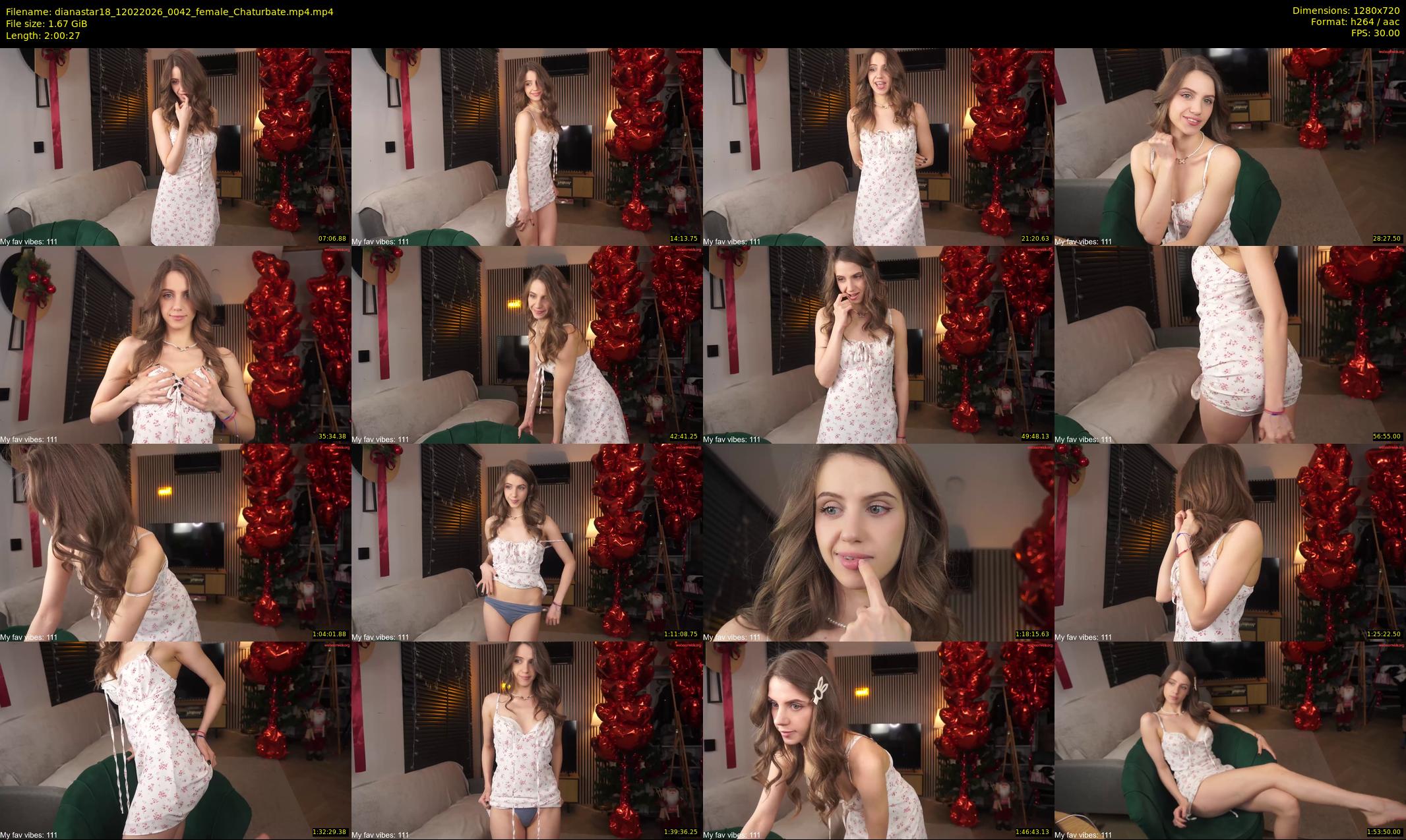dianastar18 — 121 minute Chaturbate female cam show recording, 720p, Feb 12, 2026