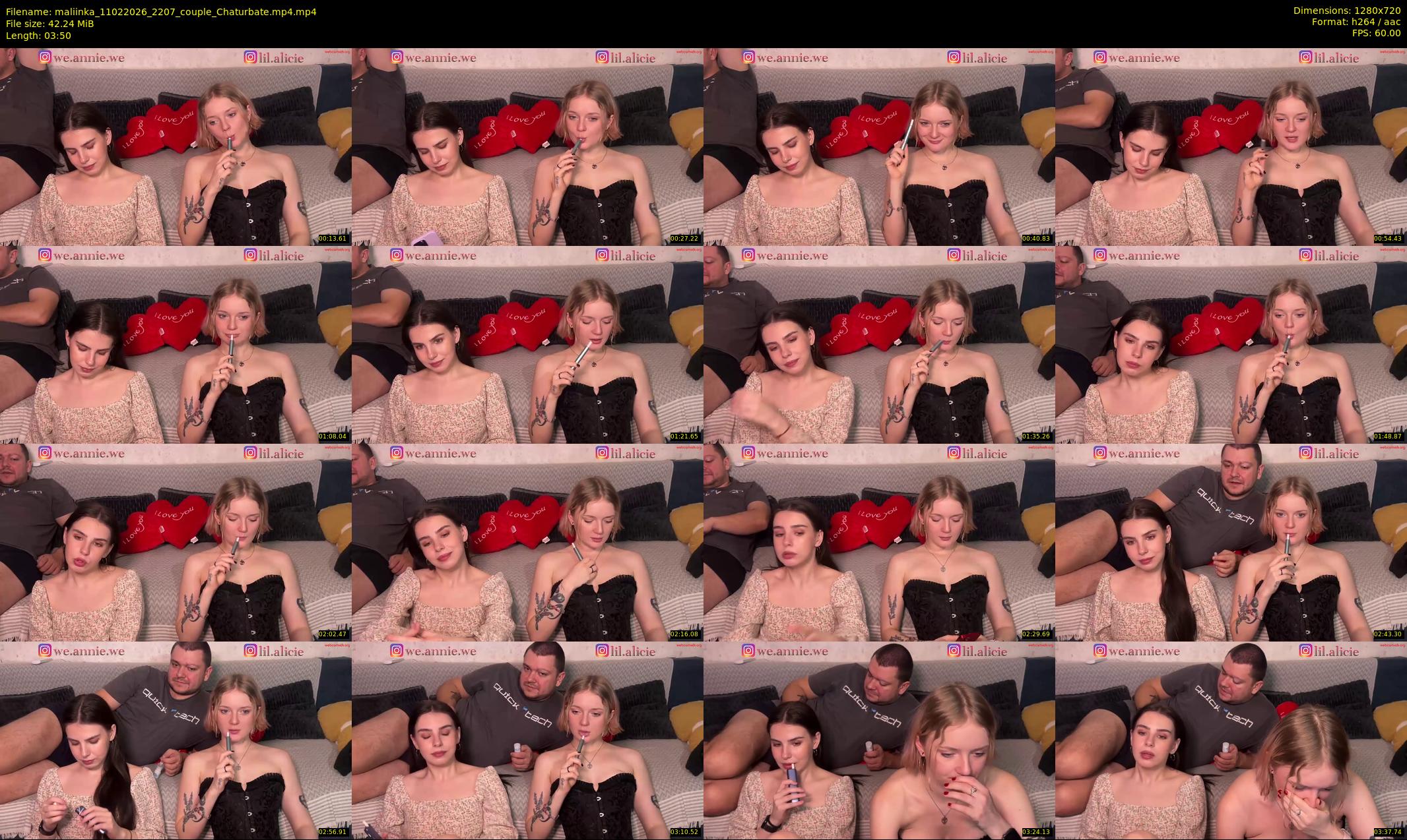 maliinka — 4 minute Chaturbate couple cam show recording, 720p, Feb 11, 2026