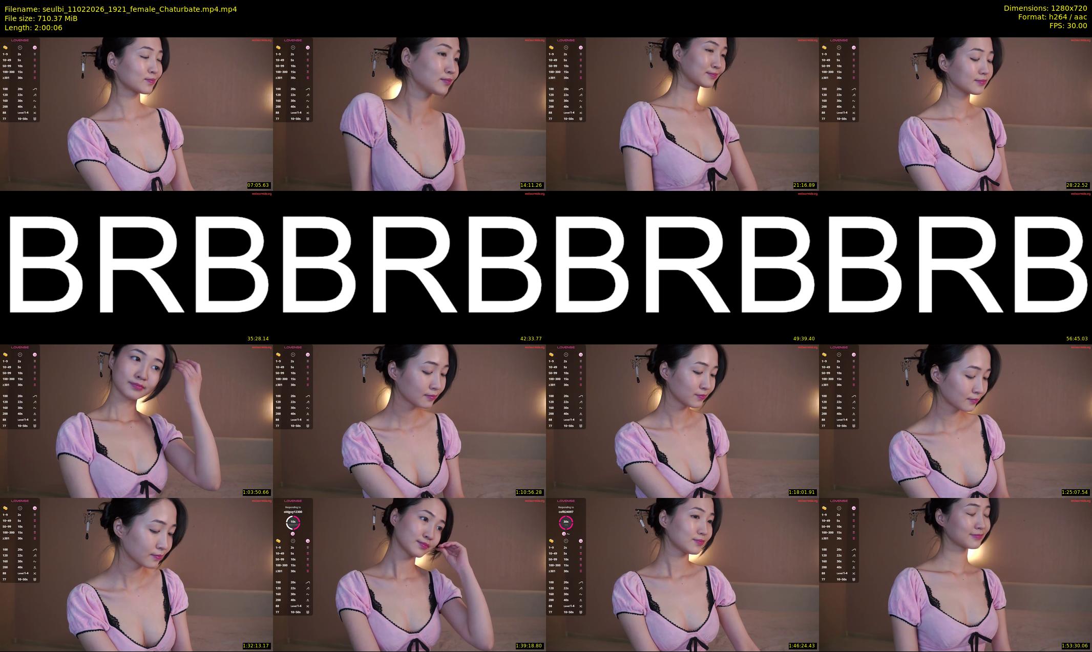 seulbi — 121 minute Chaturbate female cam show recording, 720p, Feb 11, 2026