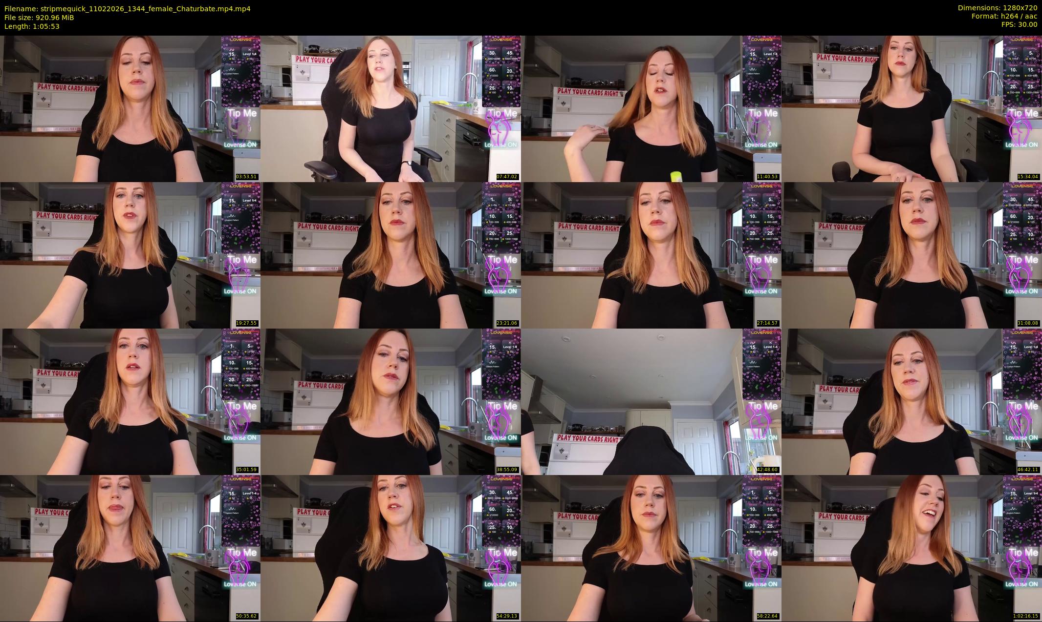 stripmequick — 66 minute Chaturbate female cam show recording, 720p, Feb 11, 2026