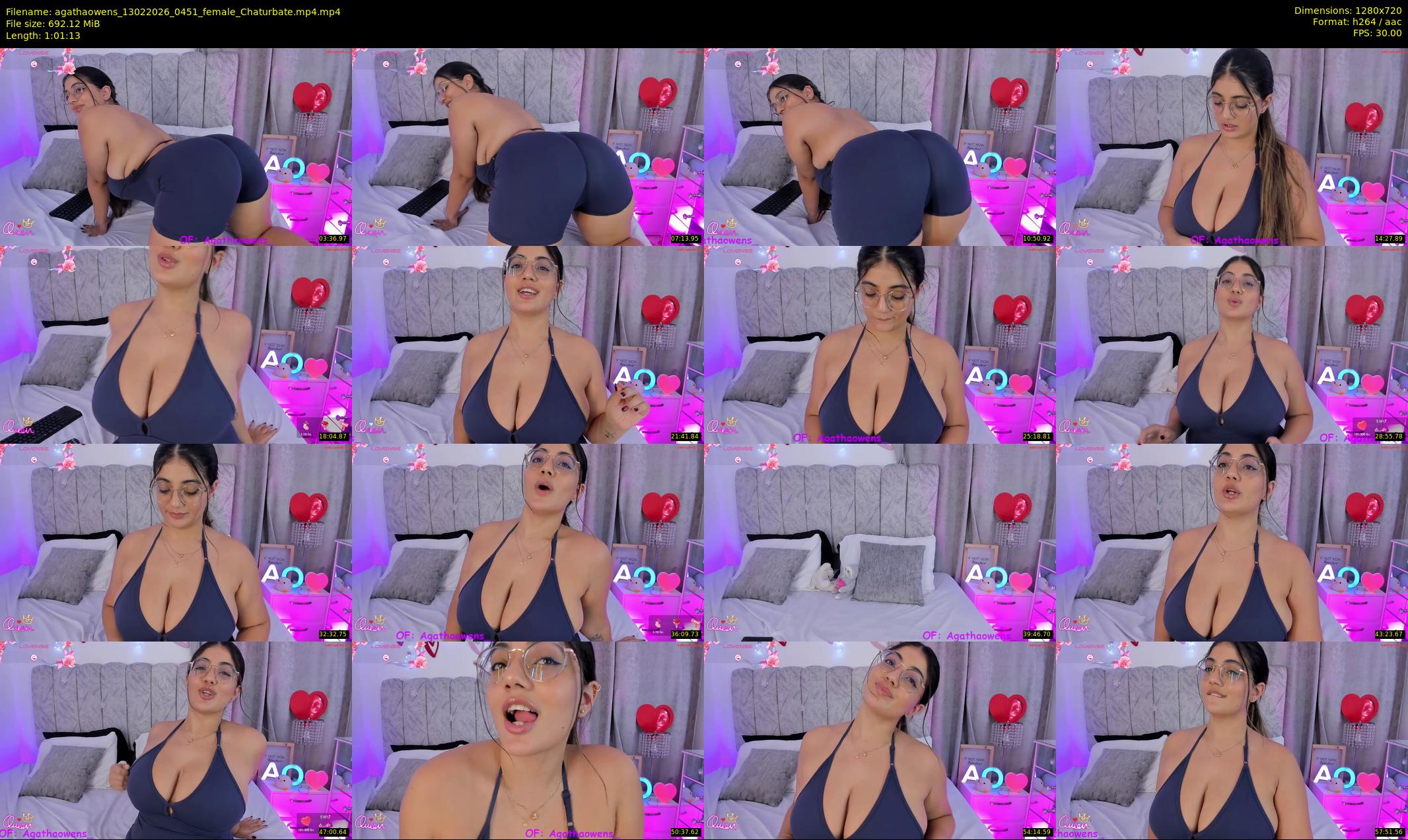 agathaowens — 62 minute Chaturbate female cam show recording, 720p, Feb 13, 2026