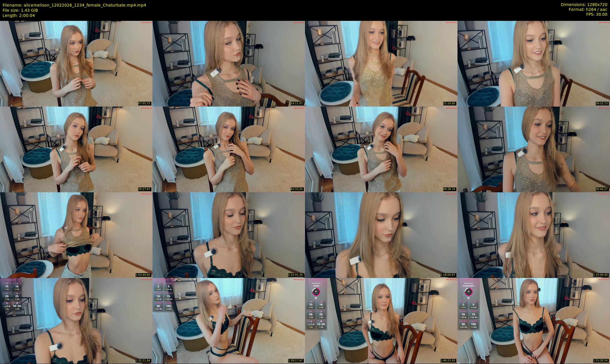 alicemelison — 121 minute Chaturbate female cam show recording, 720p, Feb 12, 2026