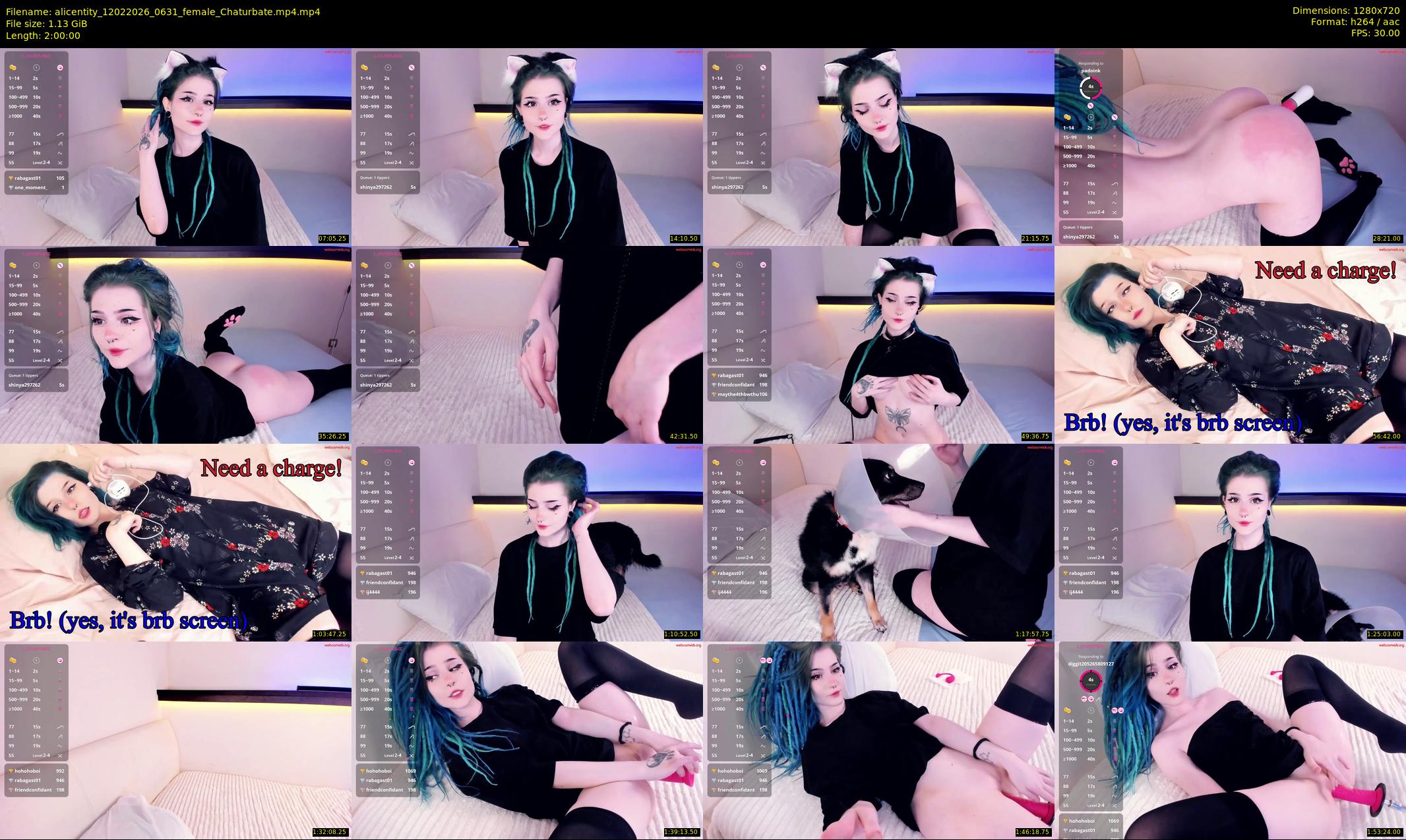 alicentity — 120 minute Chaturbate female cam show recording, 720p, Feb 12, 2026