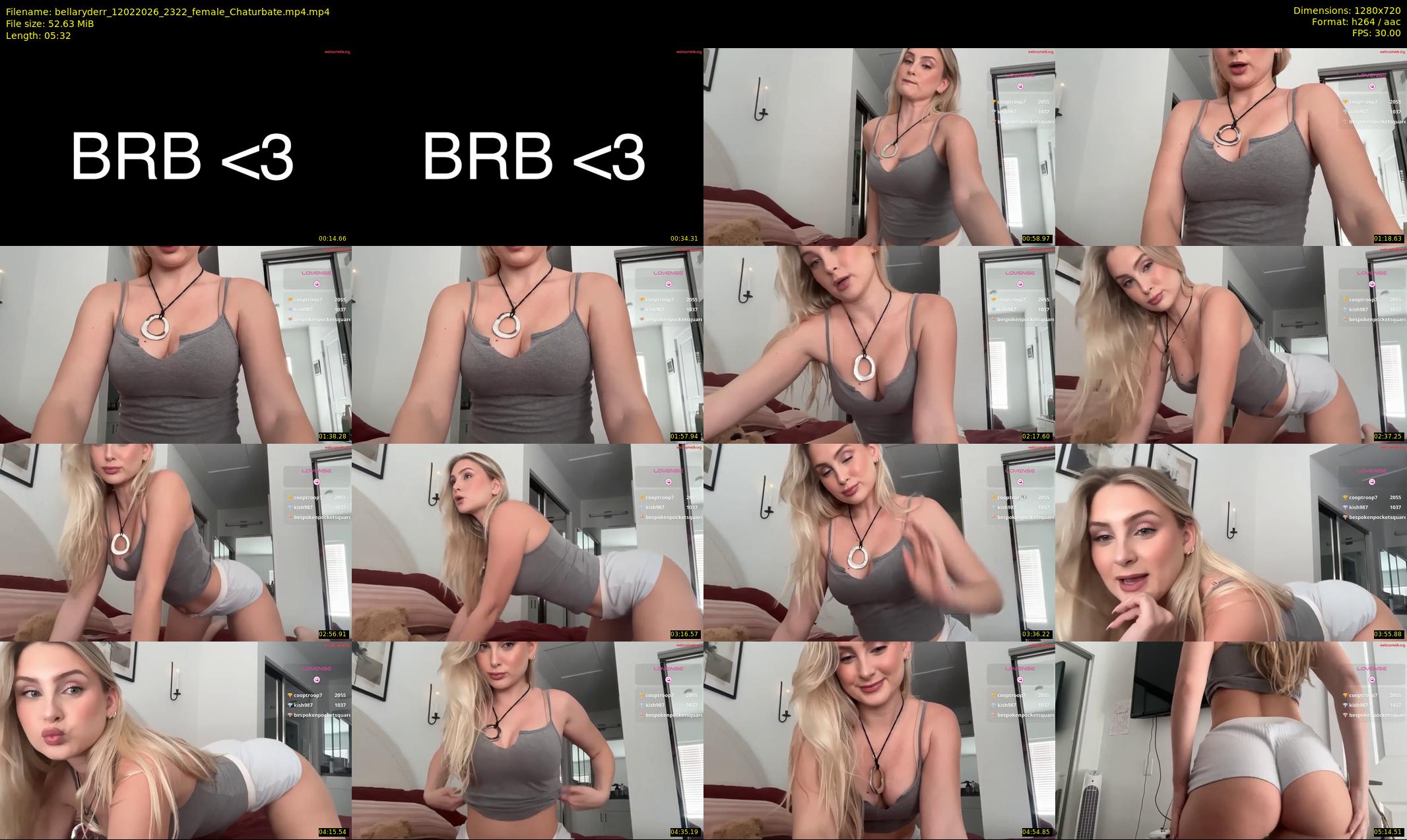 bellaryderr — 6 minute Chaturbate female cam show recording, 720p, Feb 12, 2026