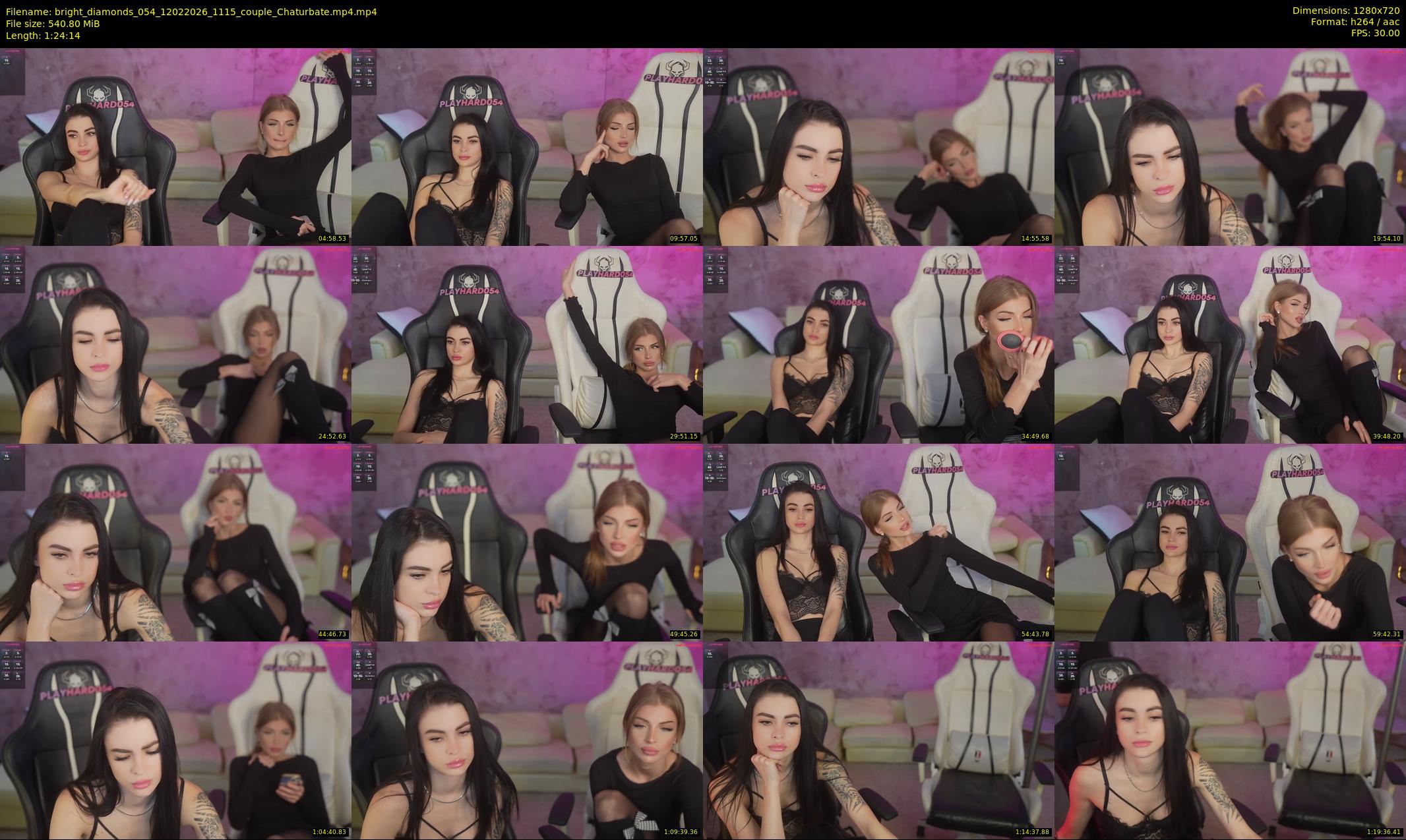 bright_diamonds_054 — 85 minute Chaturbate couple cam show recording, 720p, Feb 12, 2026