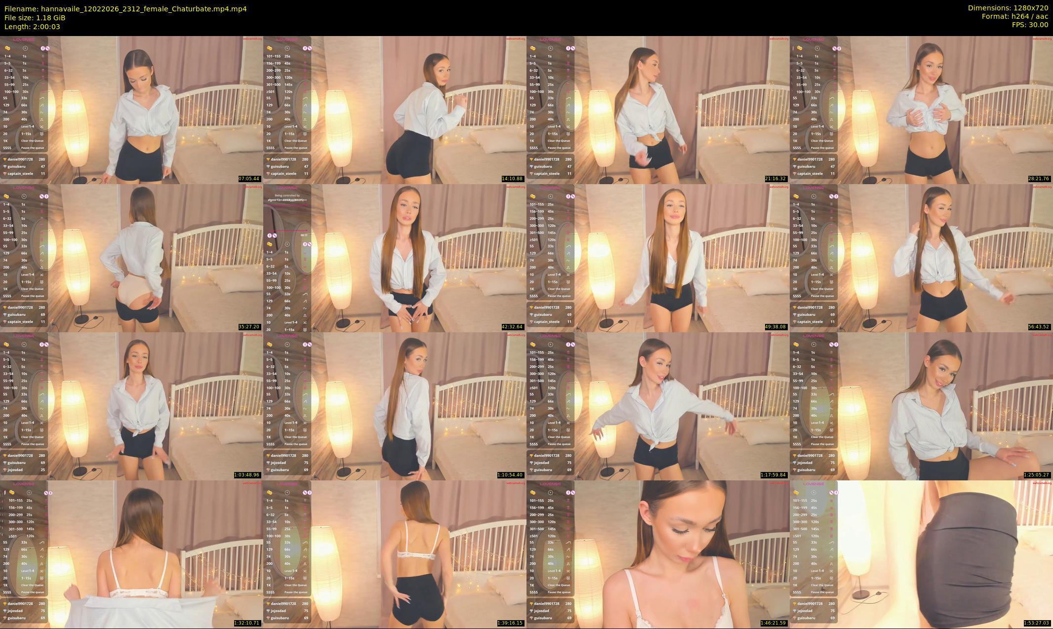 hannavaile — 121 minute Chaturbate female cam show recording, 720p, Feb 12, 2026