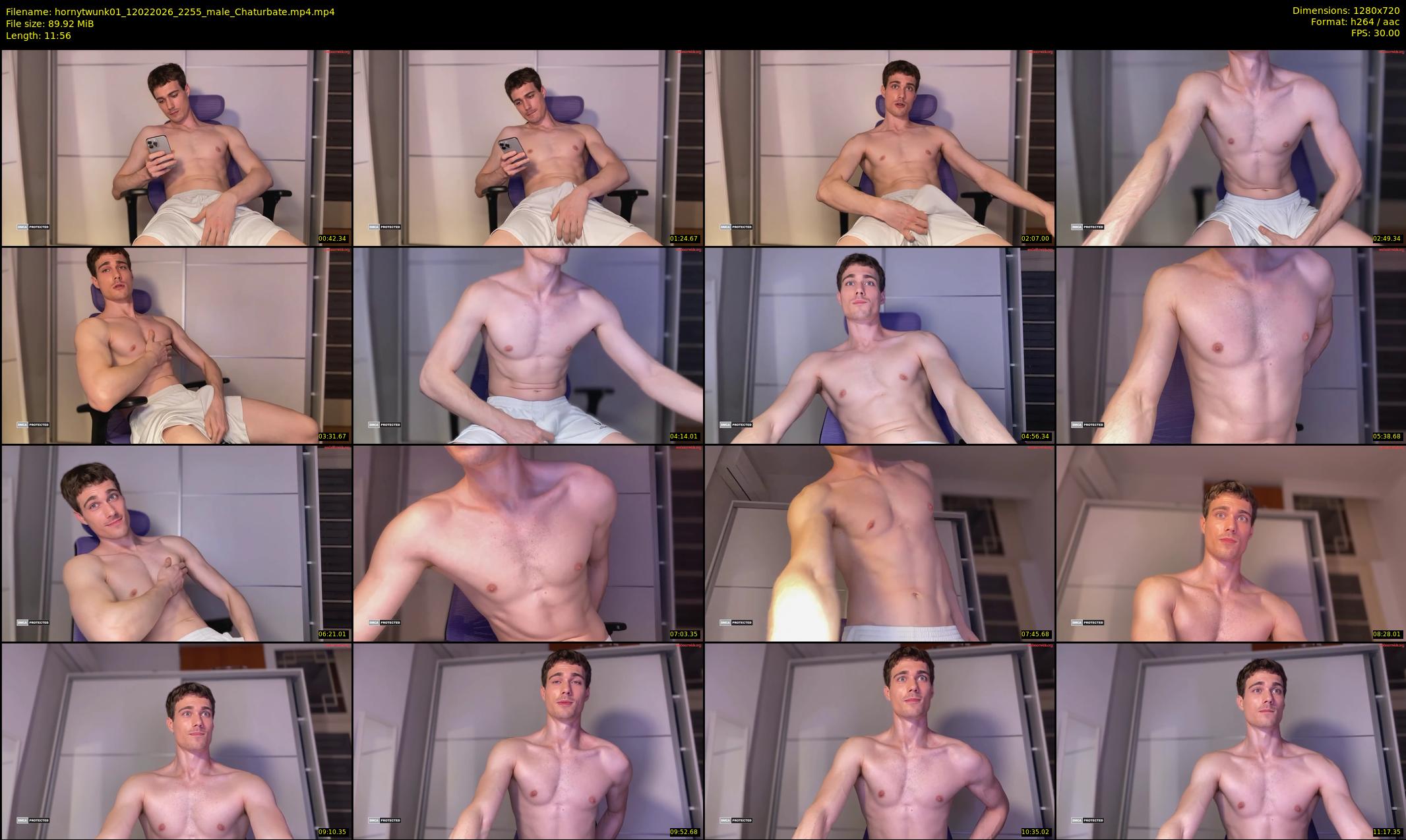 hornytwunk01 — 12 minute Chaturbate male cam show recording, 720p, Feb 12, 2026