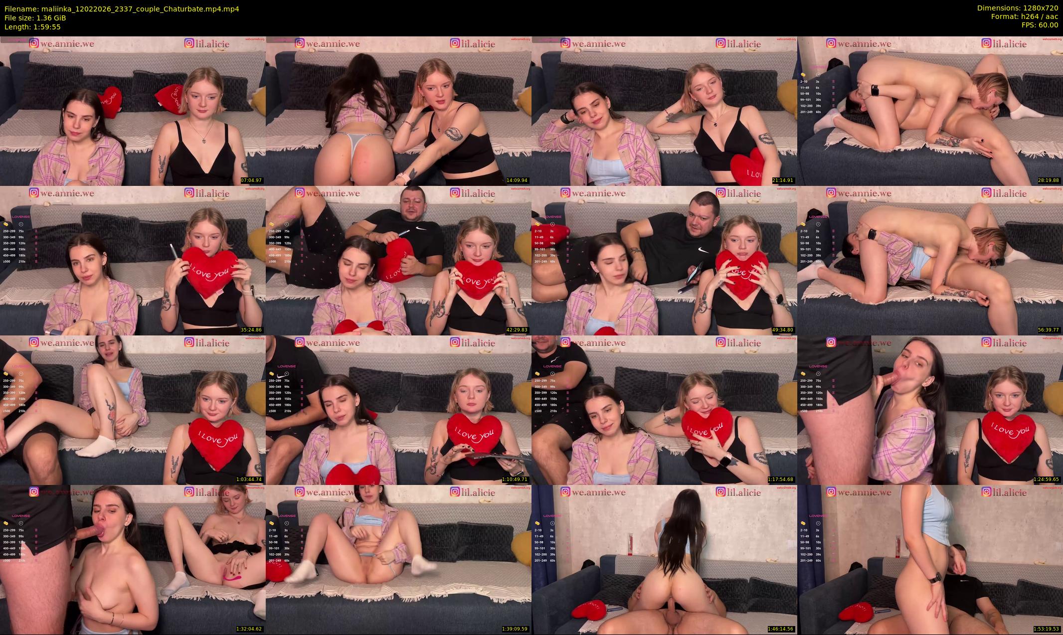 maliinka — 120 minute Chaturbate couple cam show recording, 720p, Feb 12, 2026