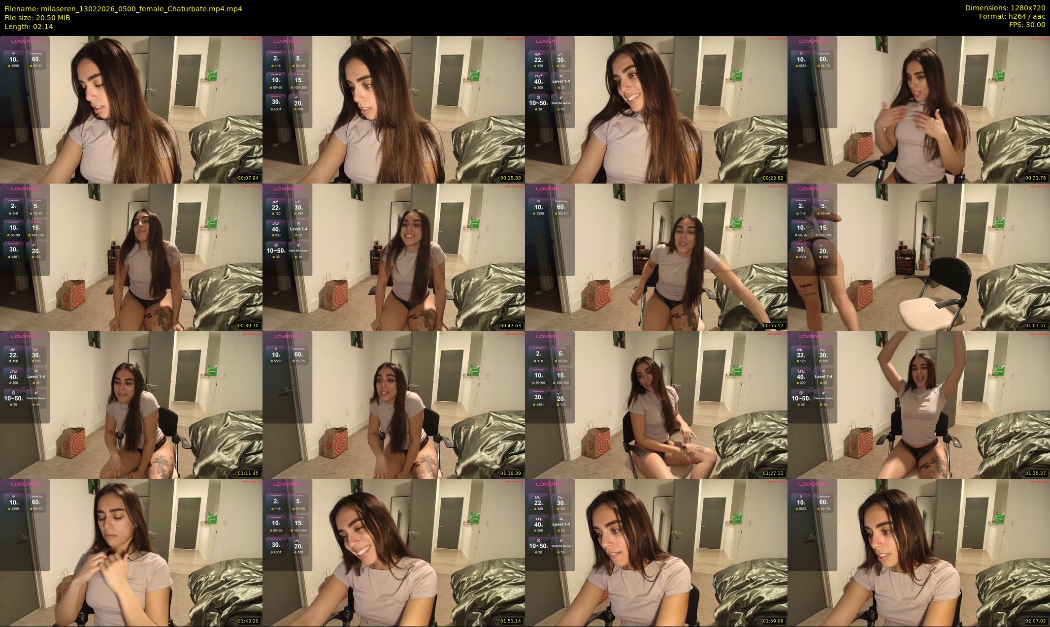 milaseren — 3 minute Chaturbate female cam show recording, 720p, Feb 13, 2026