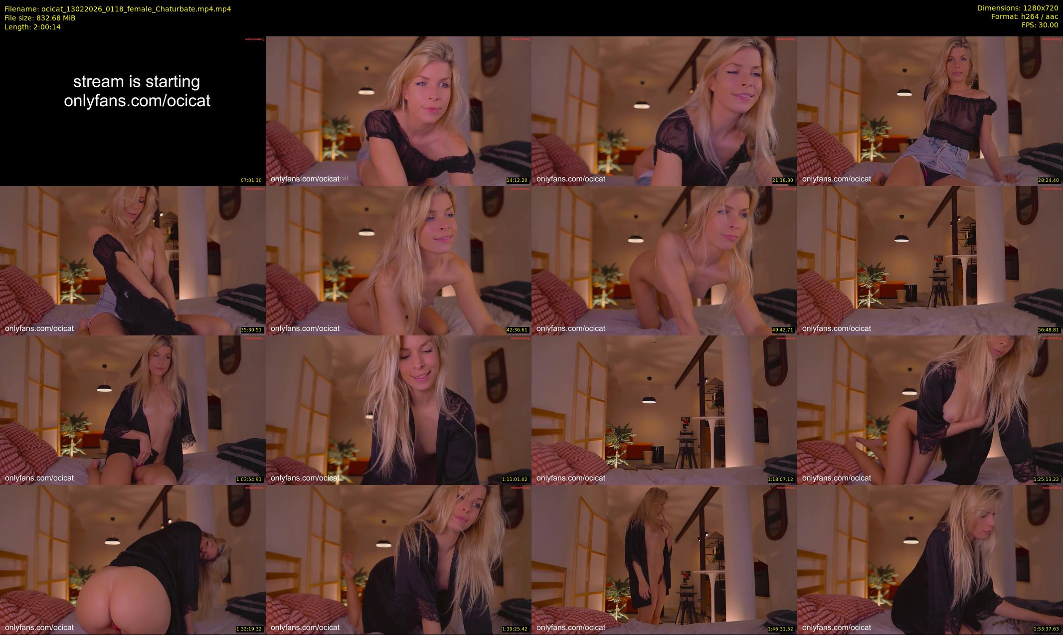 ocicat — 121 minute Chaturbate female cam show recording, 720p, Feb 13, 2026