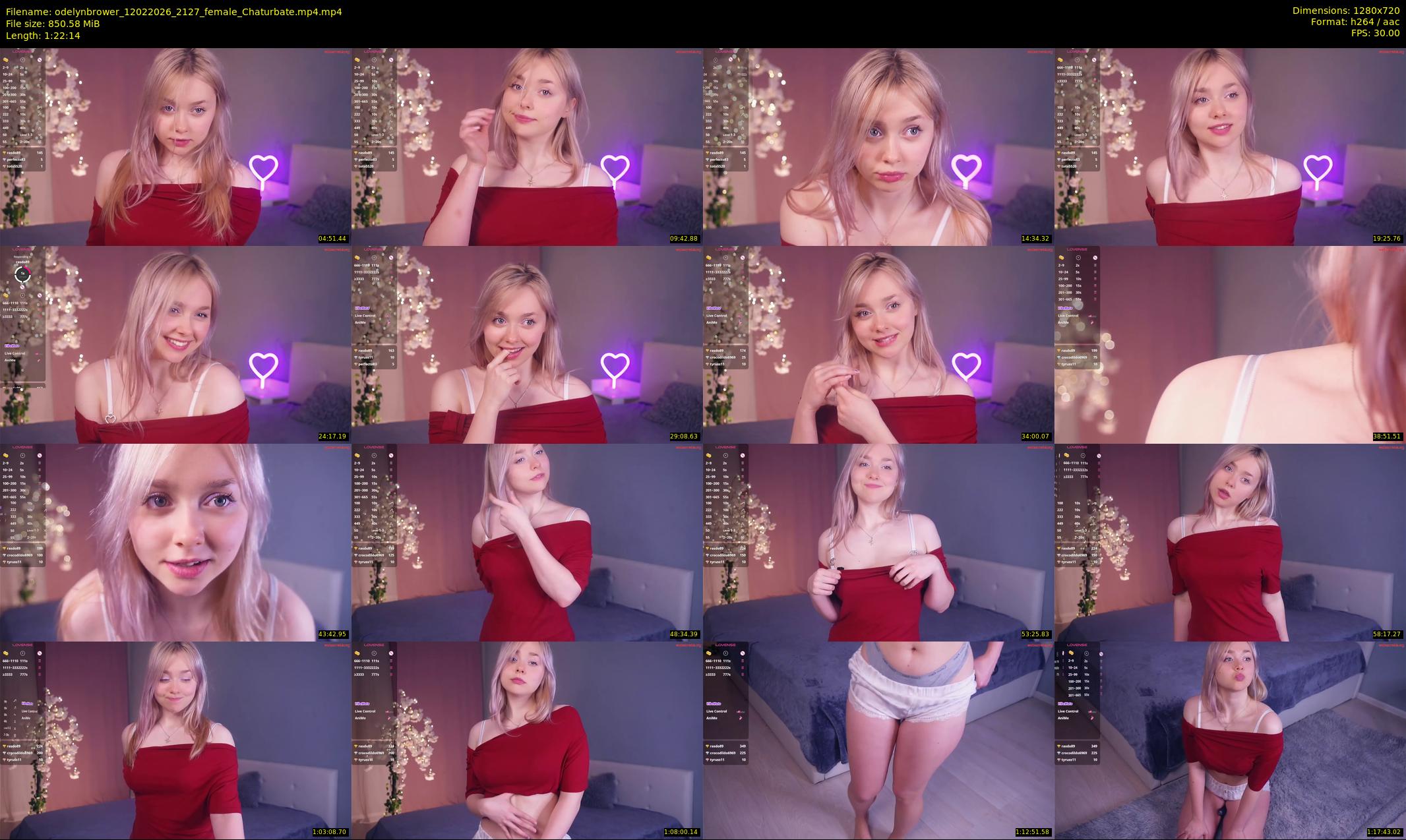 odelynbrower — 83 minute Chaturbate female cam show recording, 720p, Feb 12, 2026