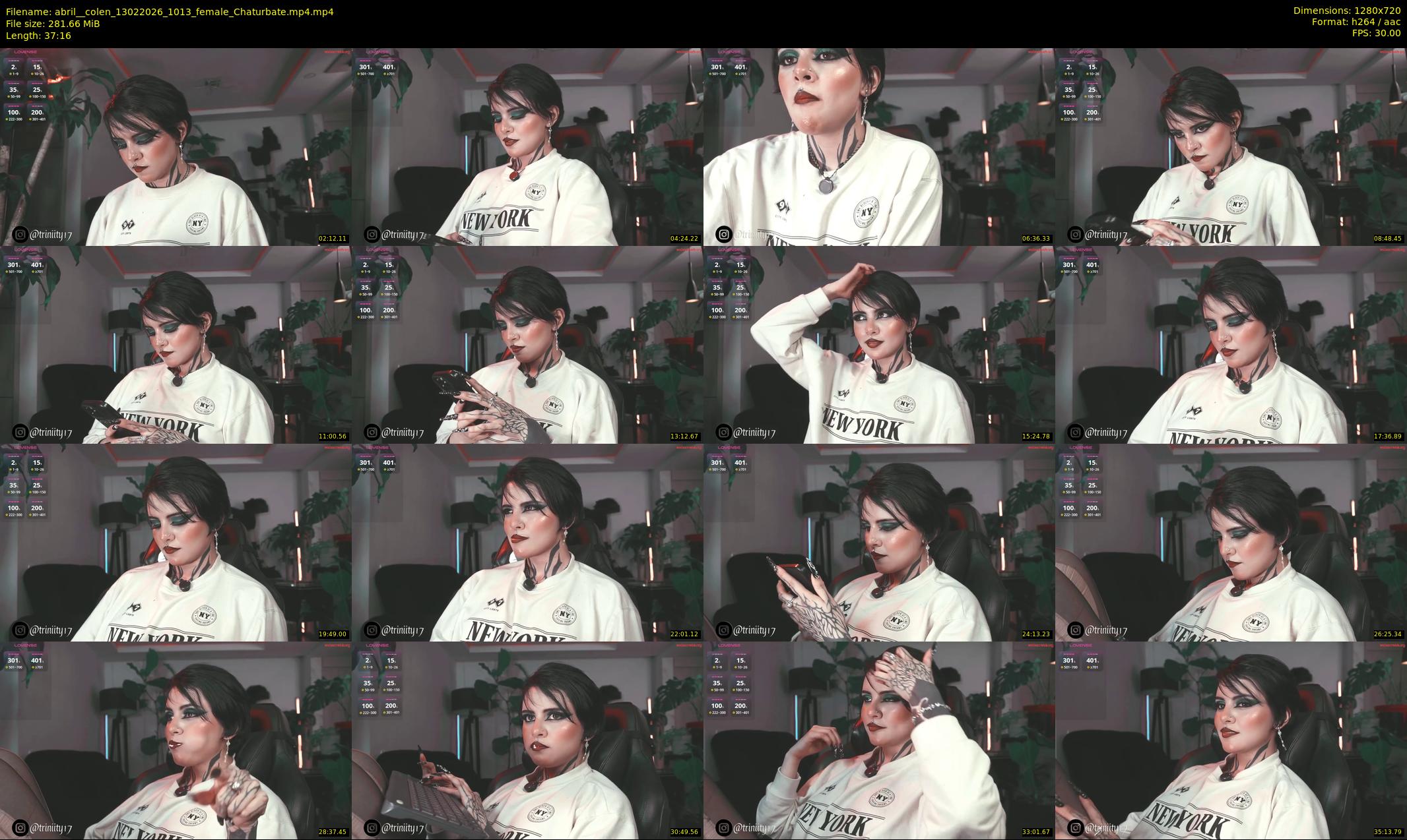 abril__colen — 38 minute Chaturbate female cam show recording, 720p, Feb 13, 2026