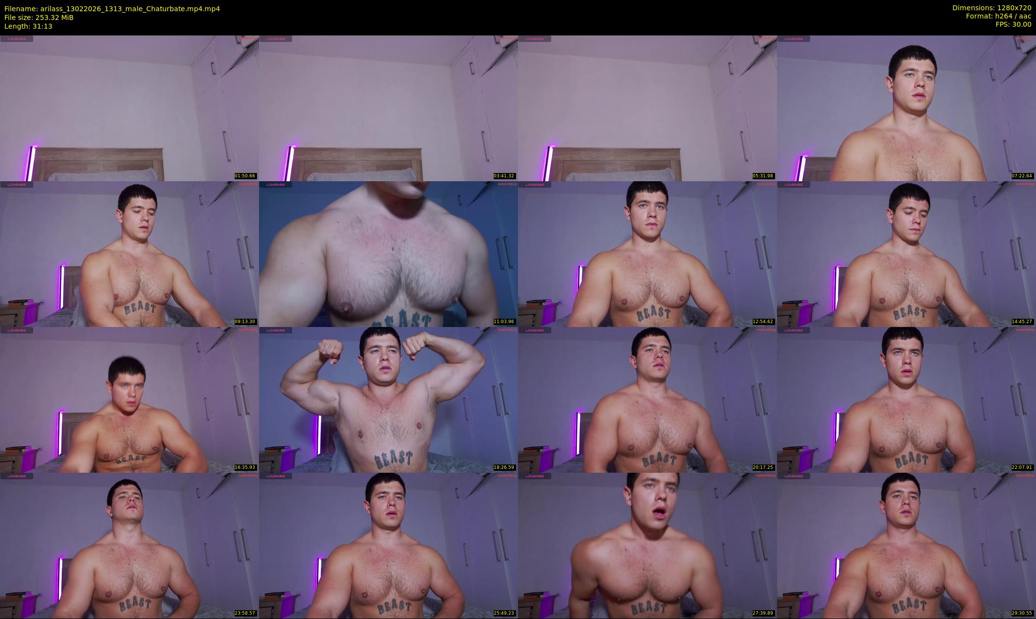arilass — 32 minute Chaturbate male cam show recording, 720p, Feb 13, 2026