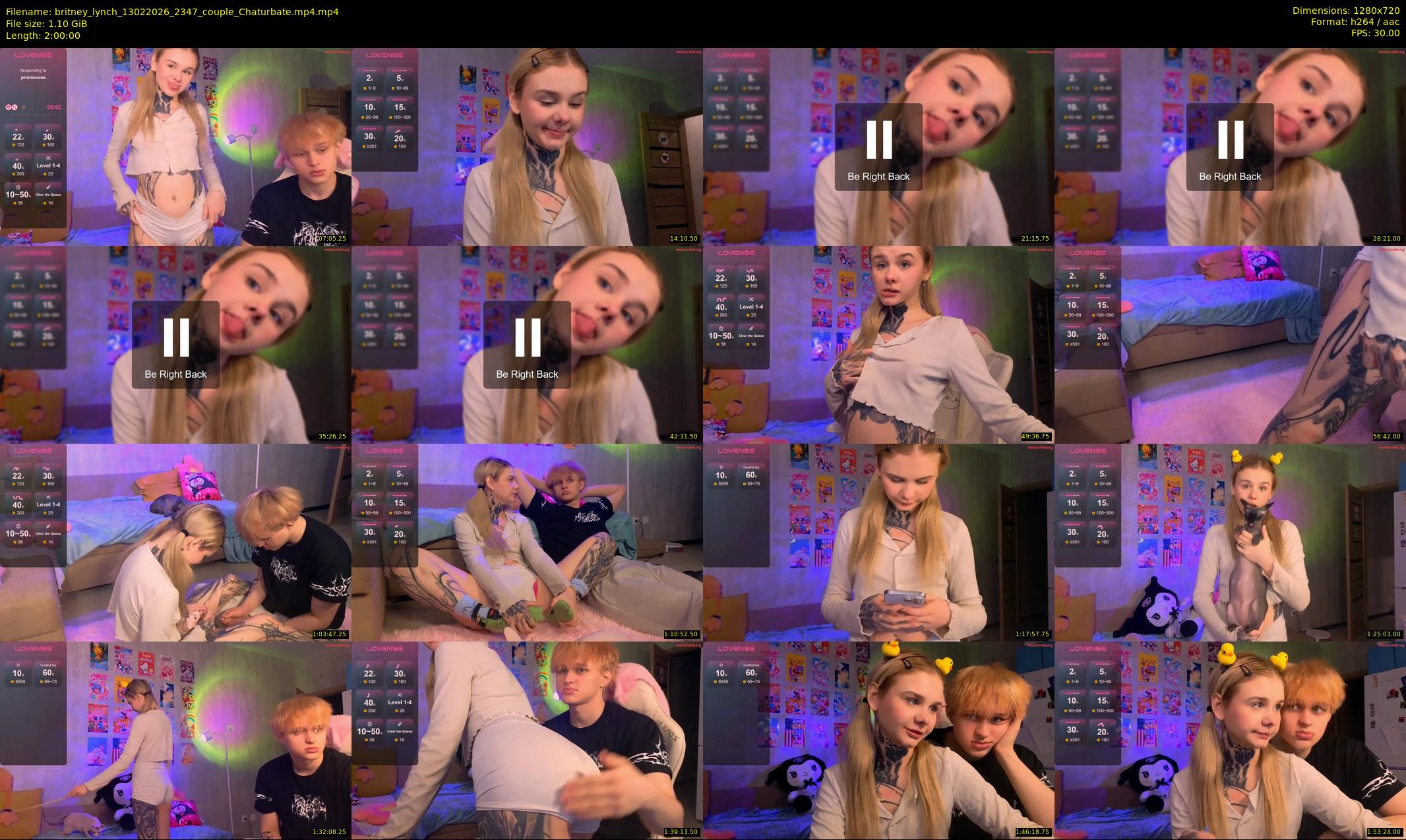 britney_lynch — 120 minute Chaturbate female cam show recording, 720p, Feb 13, 2026