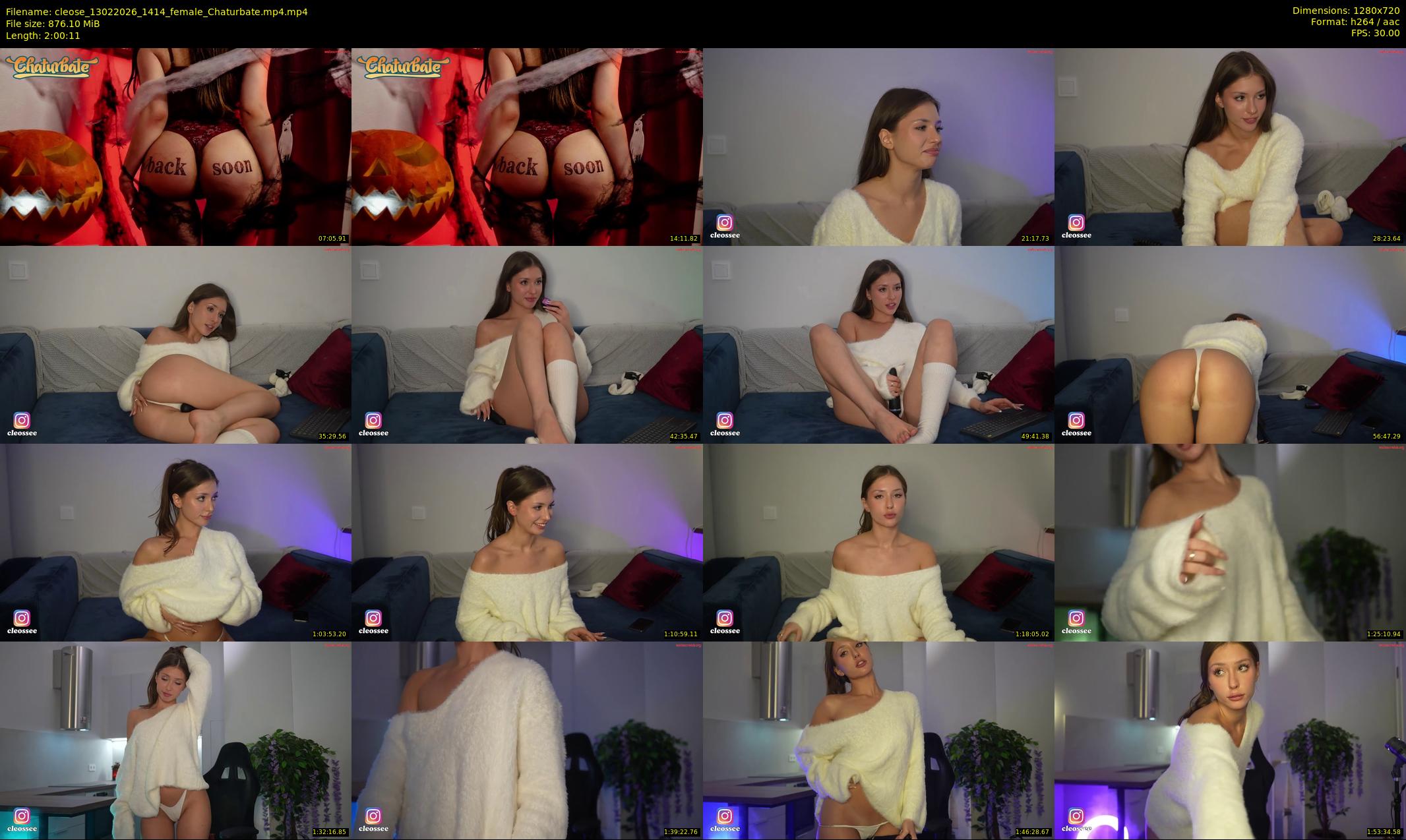 cleose — 121 minute Chaturbate female cam show recording, 720p, Feb 13, 2026