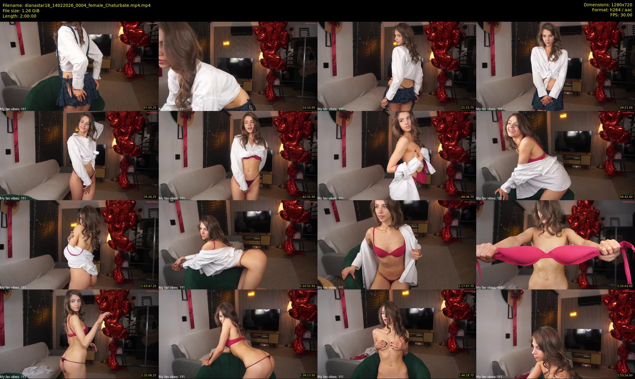 dianastar18 — 120 minute Chaturbate female cam show recording, 720p, Feb 14, 2026