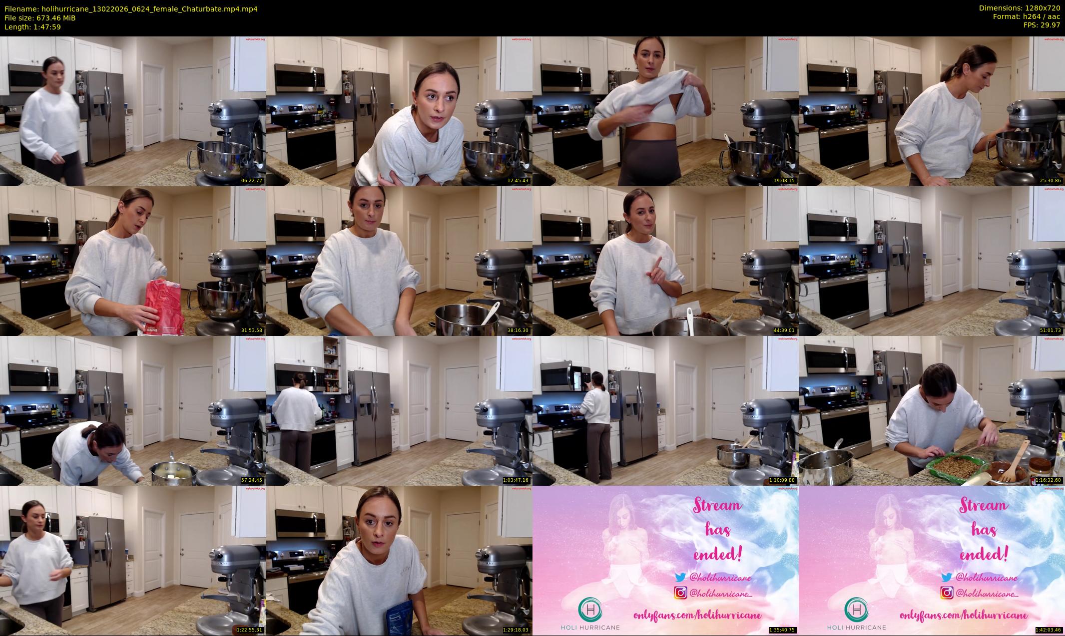 holihurricane — 108 minute Chaturbate female cam show recording, 720p, Feb 13, 2026