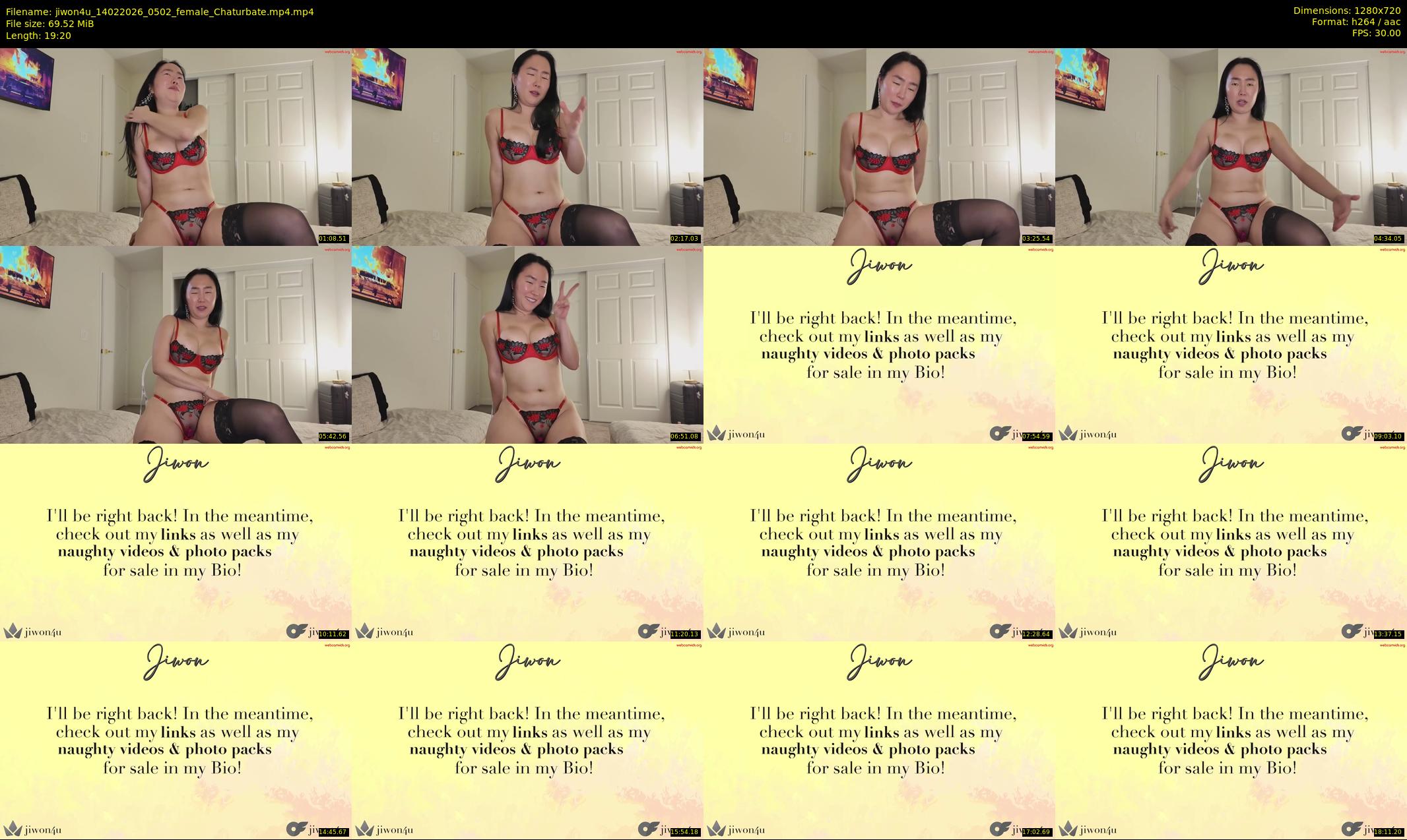 jiwon4u — 20 minute Chaturbate female cam show recording, 720p, Feb 14, 2026