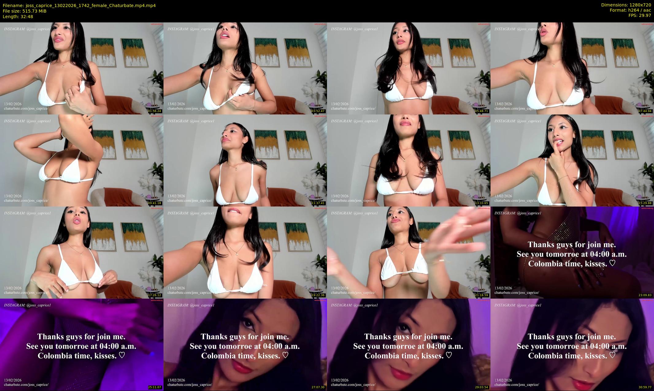 joss_caprice — 33 minute Chaturbate female cam show recording, 720p, Feb 13, 2026
