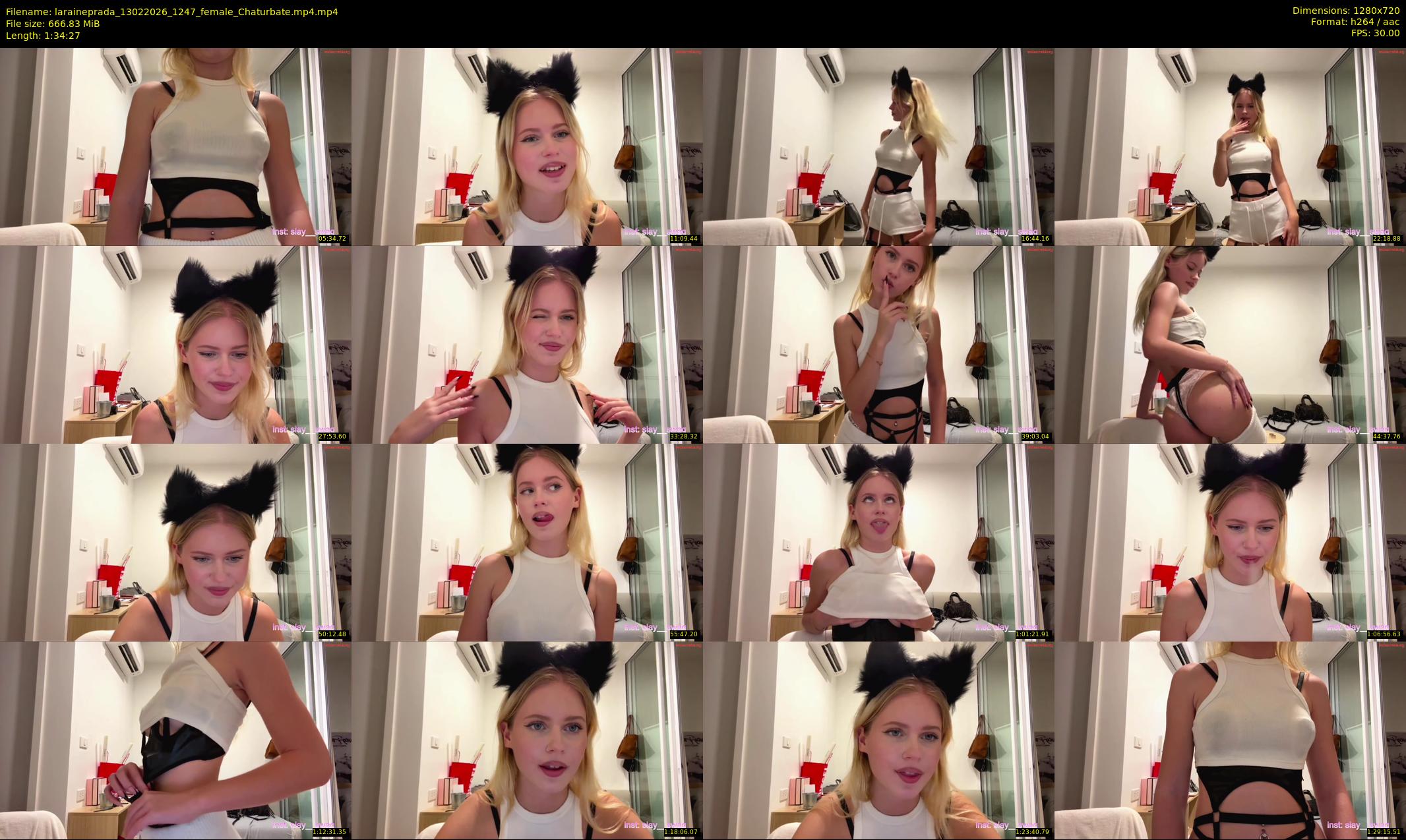 laraineprada — 95 minute Chaturbate female cam show recording, 720p, Feb 13, 2026
