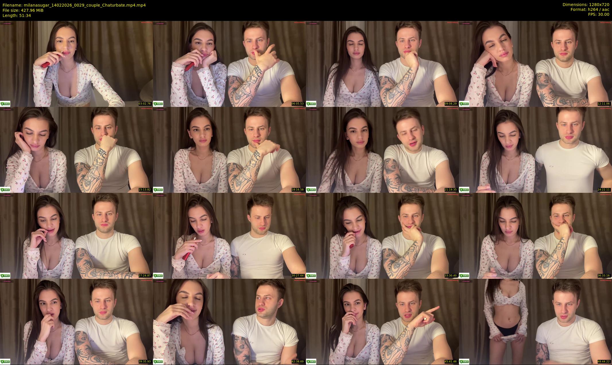 milanasugar — 52 minute Chaturbate couple cam show recording, 720p, Feb 14, 2026