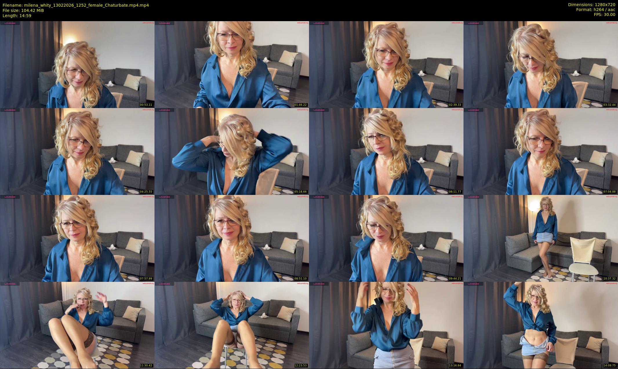 milena_whity — 15 minute Chaturbate female cam show recording, 720p, Feb 13, 2026