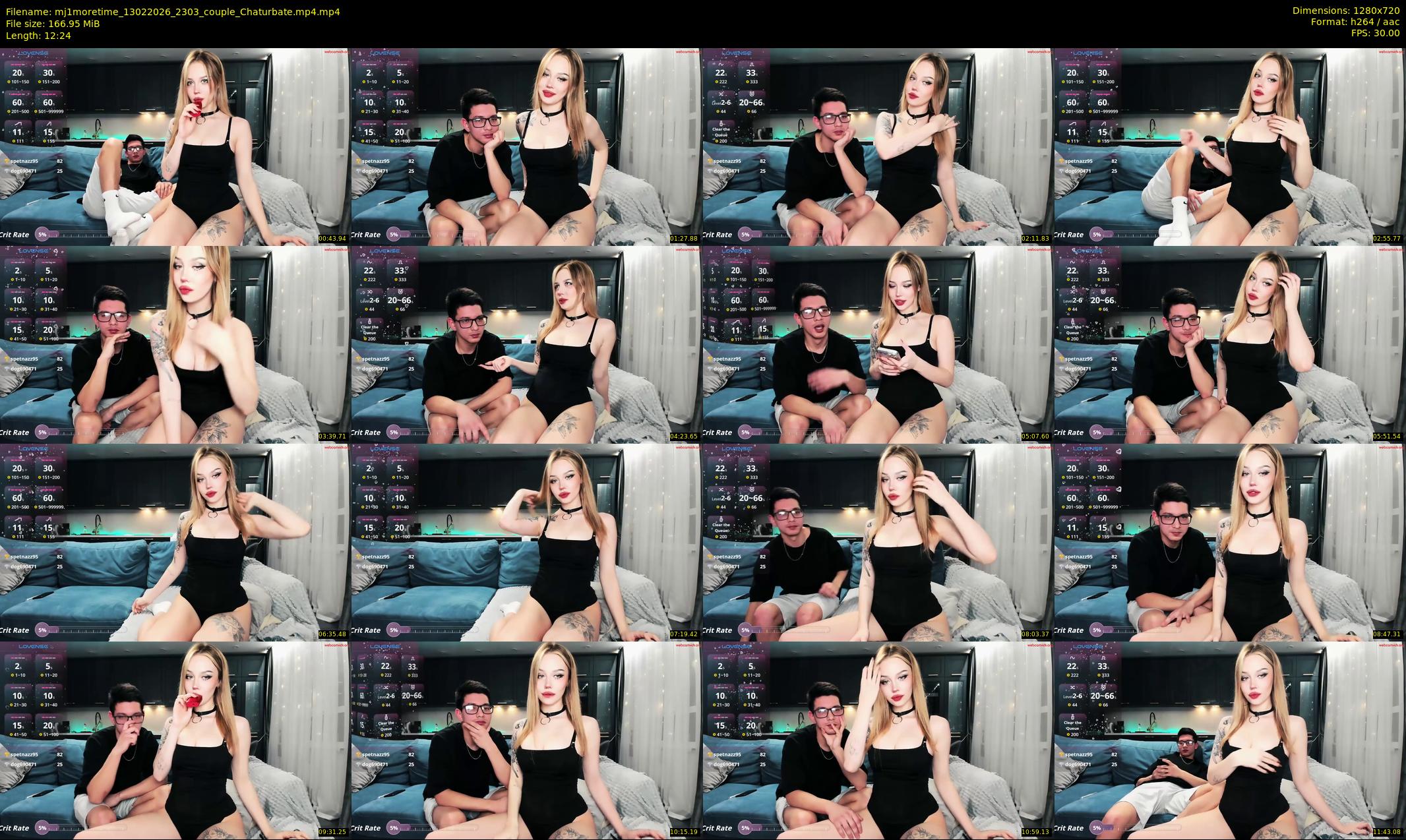mj1moretime — 13 minute Chaturbate couple cam show recording, 720p, Feb 13, 2026