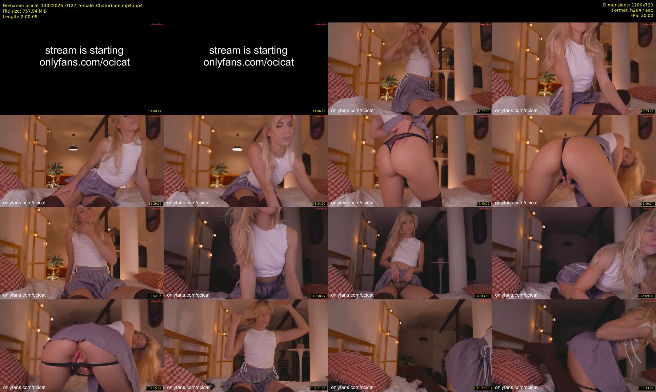 ocicat — 121 minute Chaturbate female cam show recording, 720p, Feb 14, 2026